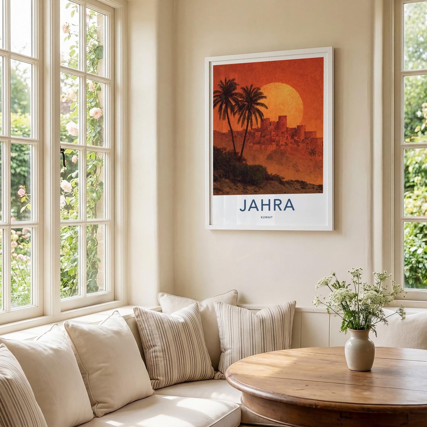 Jahra Poster - Kuwait Travel Art - Ancient City Sunset Wall Decor