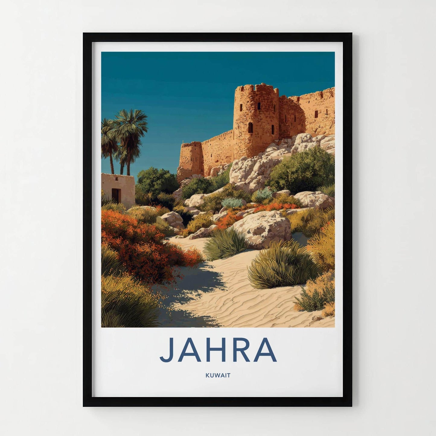 Jahra Poster - Kuwait Travel Art - Ancient Desert Fortress Home Decor