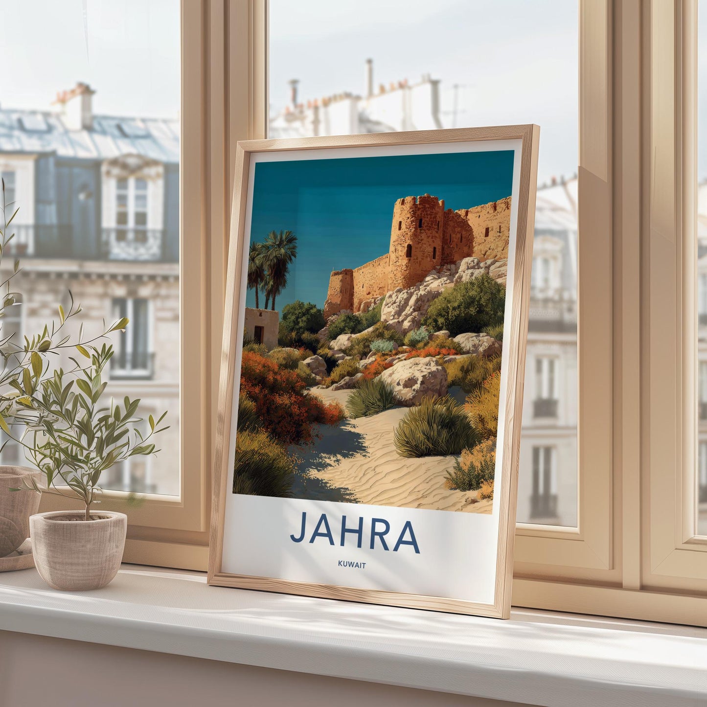 Jahra Poster - Kuwait Travel Art - Ancient Desert Fortress Home Decor