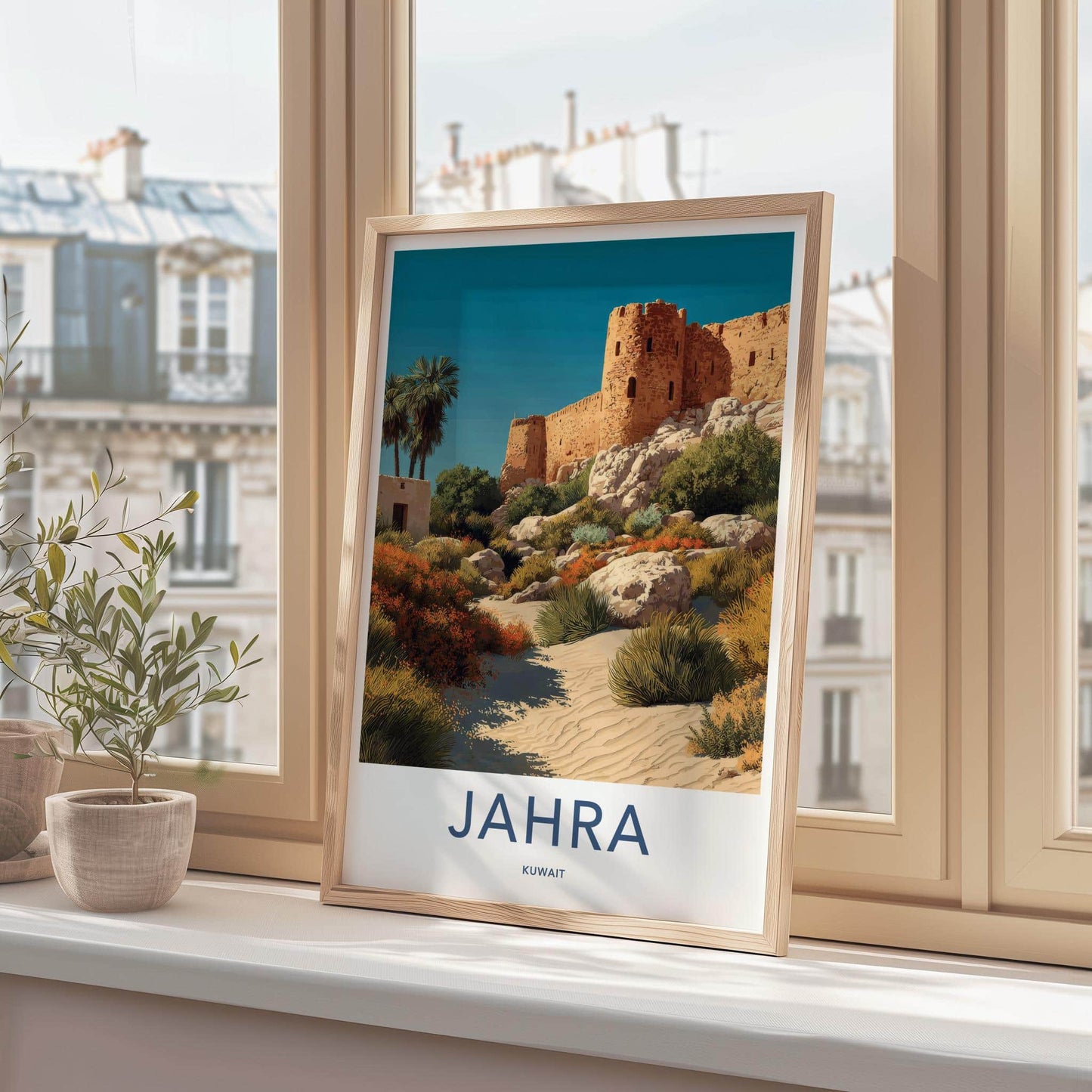 Jahra Poster - Kuwait Travel Art - Ancient Desert Fortress Home Decor
