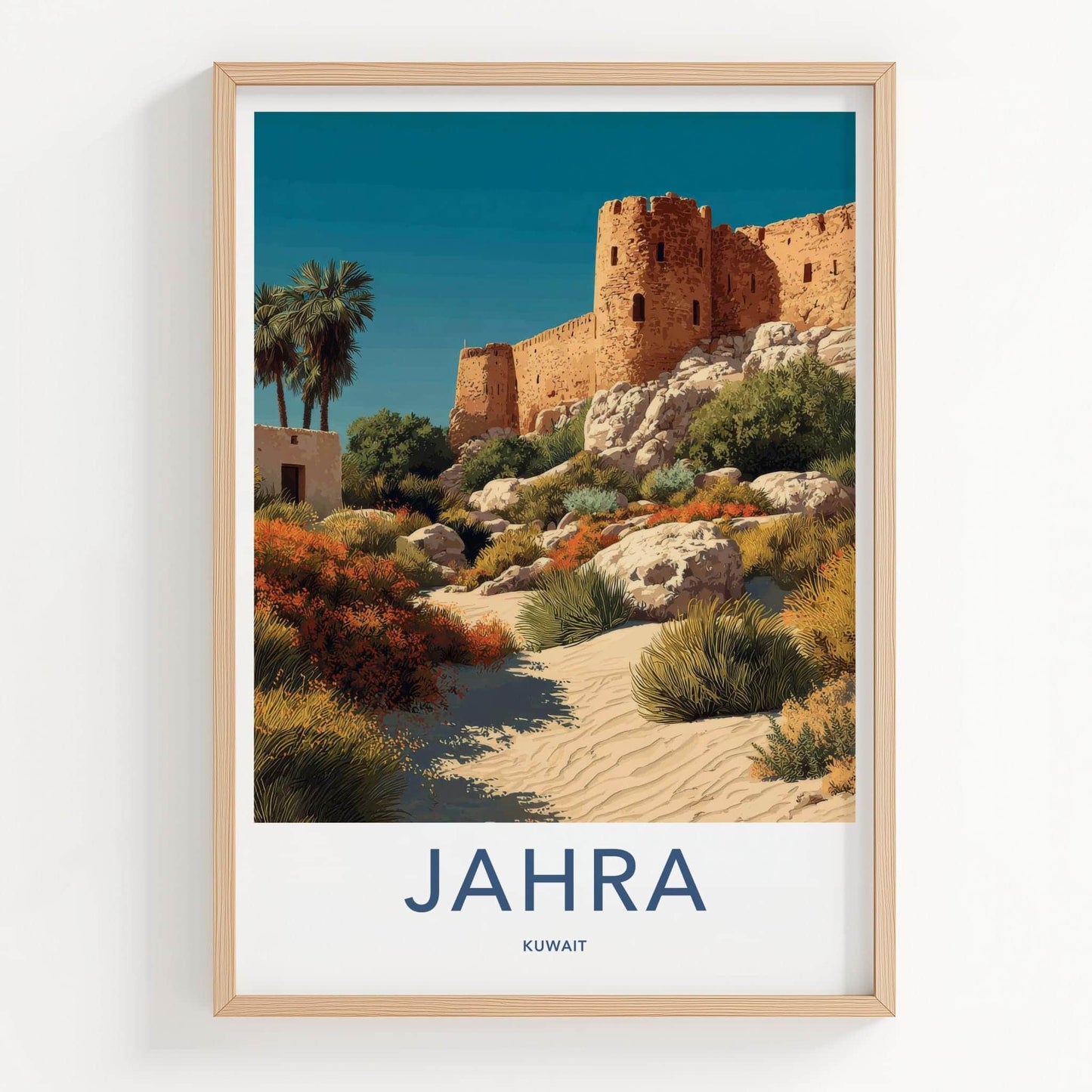 Jahra Poster - Kuwait Travel Art - Ancient Desert Fortress Home Decor
