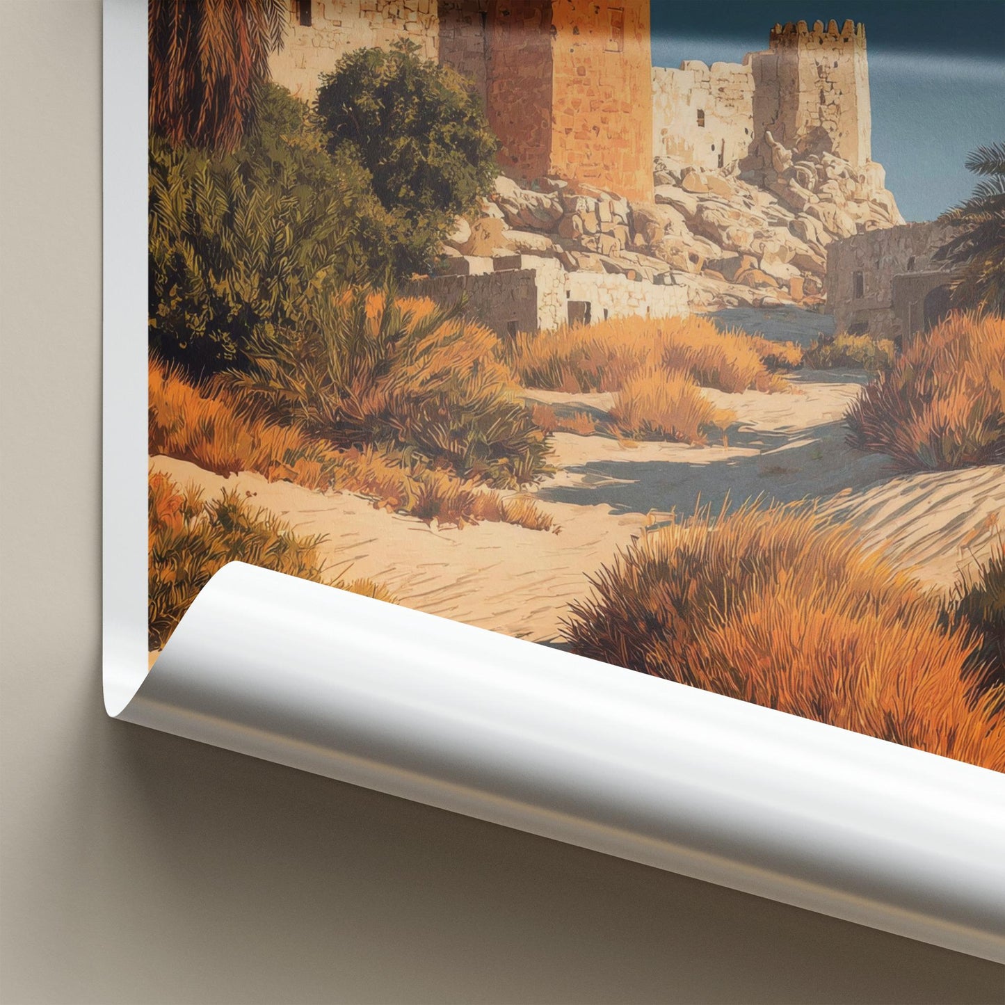 Jahra Poster - Kuwait Travel Art - Desert Fort Landscape Home Decor