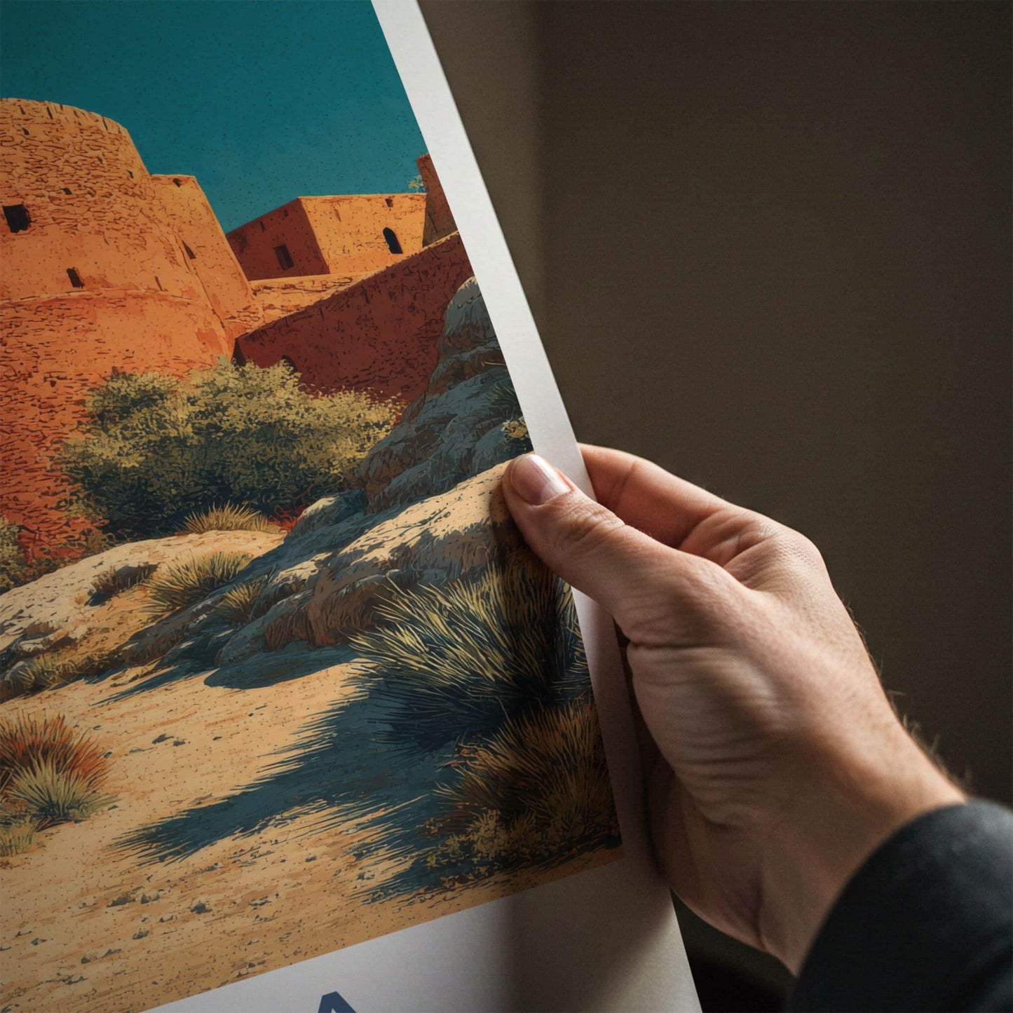 Jahra Poster - Kuwait Travel Art - Desert Fortified Towers Home Decor