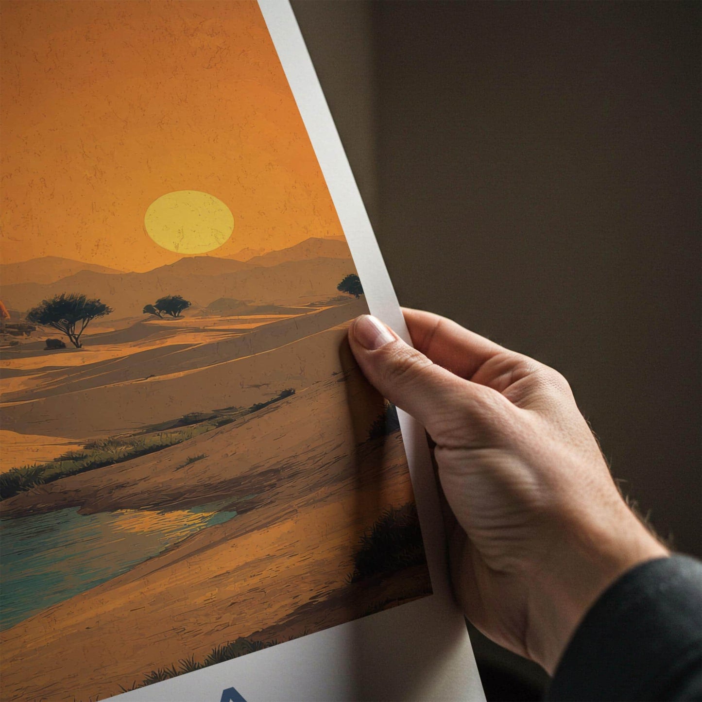 Jahra Poster - Kuwait Travel Art - Desert Oasis Sunset Home Decor