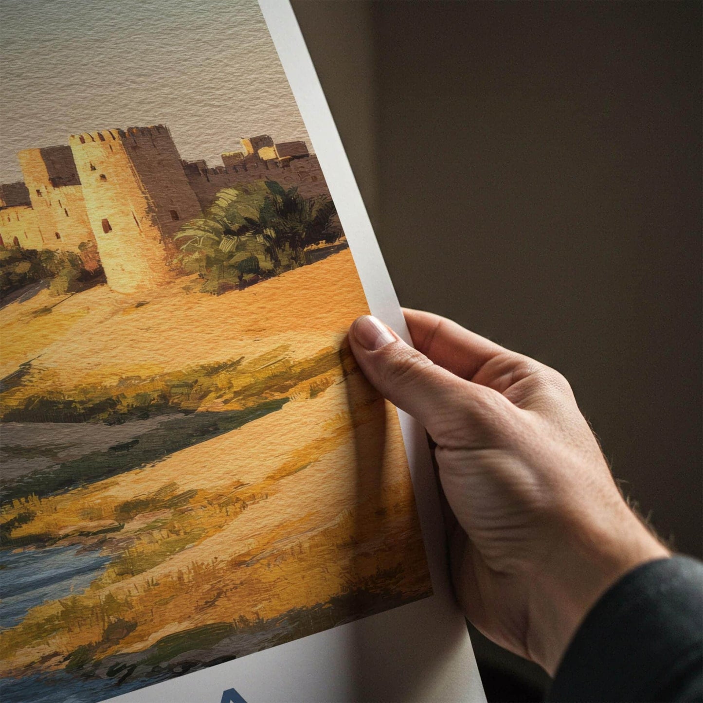 Jahra Poster - Kuwait Travel Art - Desert Stream Towers Wall Decor