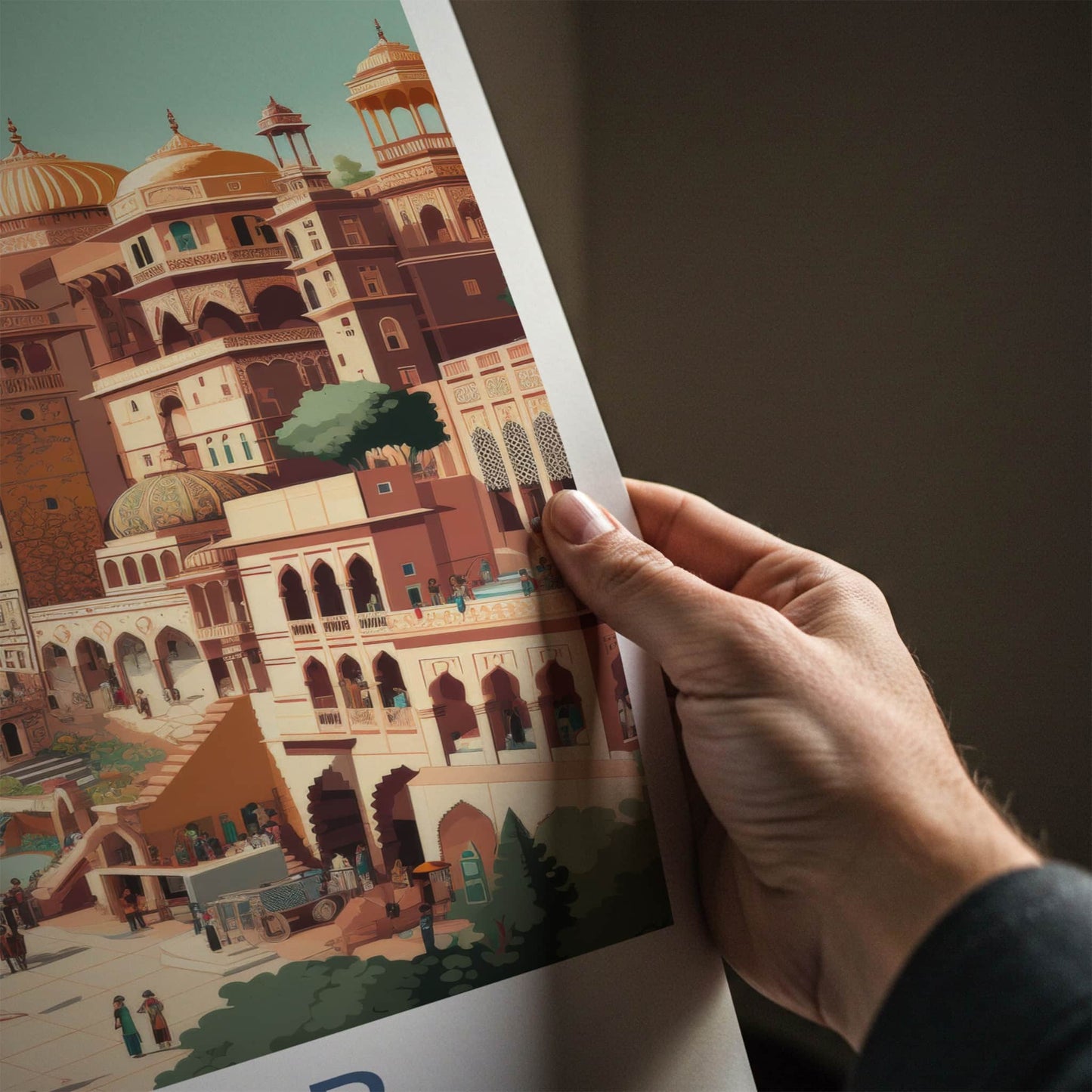 Jaipur Poster - India Travel Art - Rajasthan Ornate Domes Home Decor