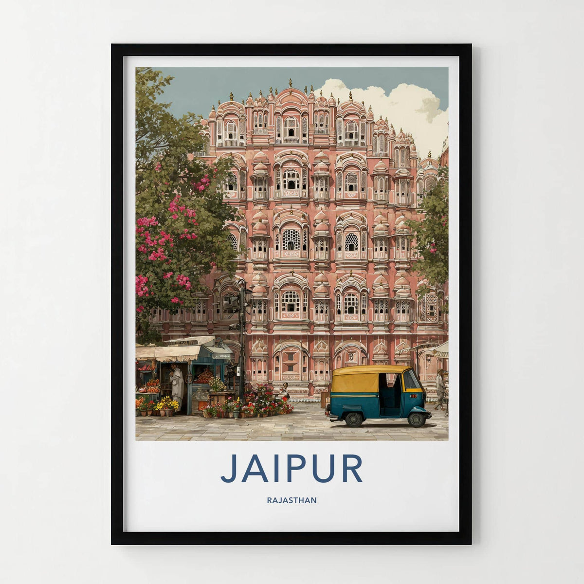 Jaipur Poster - India Travel Art - Rajasthan Pink Palace Facade Home Decor