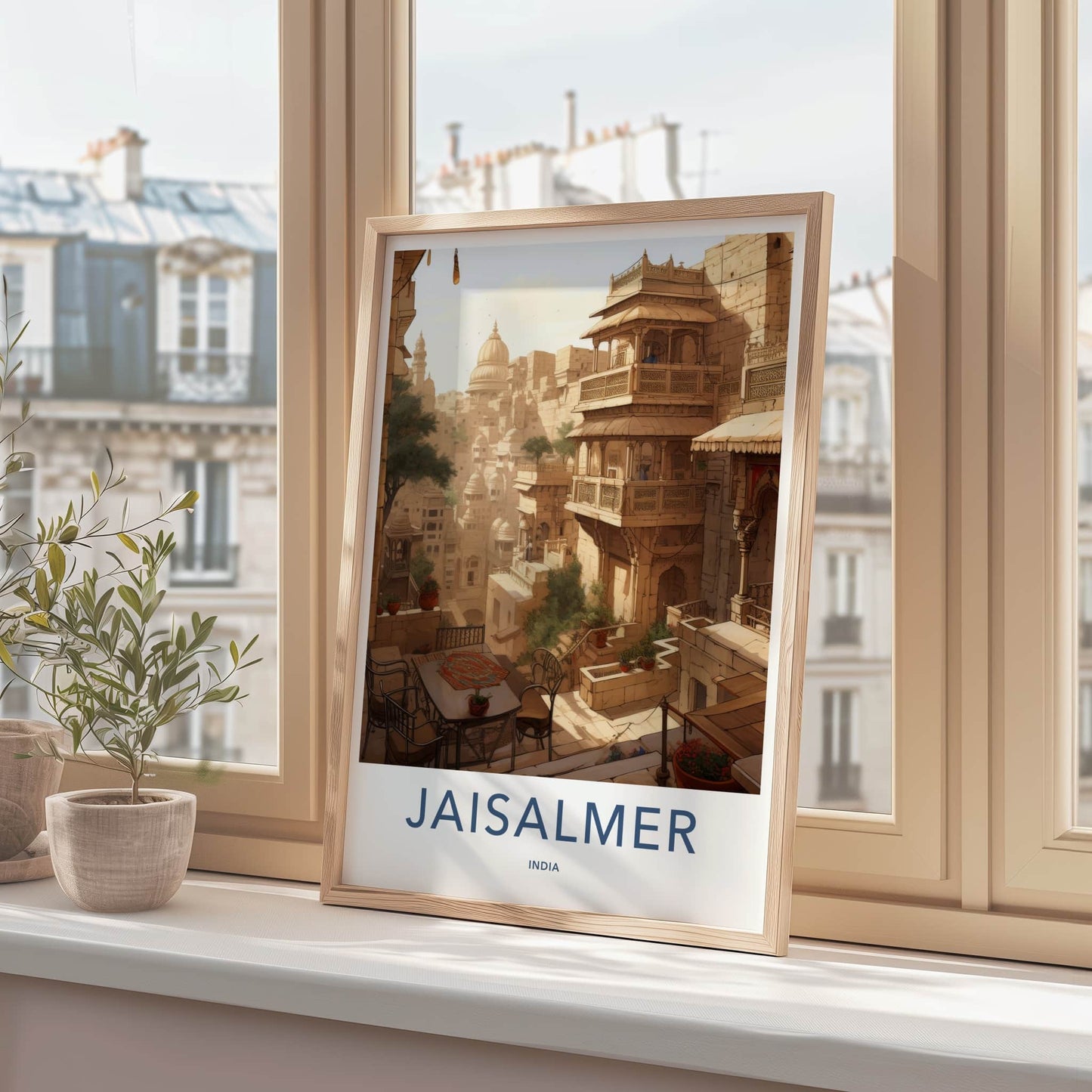 Jaisalmer Poster - India Travel Art - Rajasthan Ancient City View Home Decor