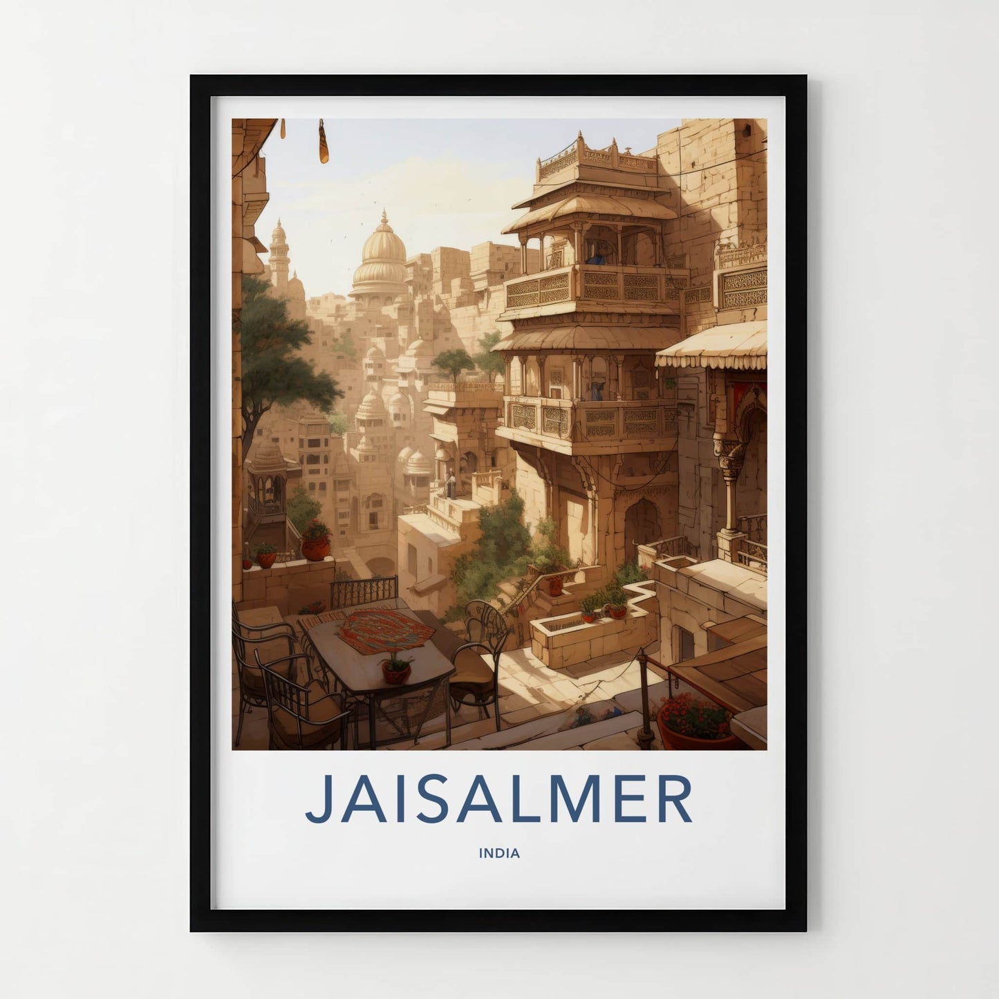 Jaisalmer Poster - India Travel Art - Rajasthan Ancient City View Home Decor