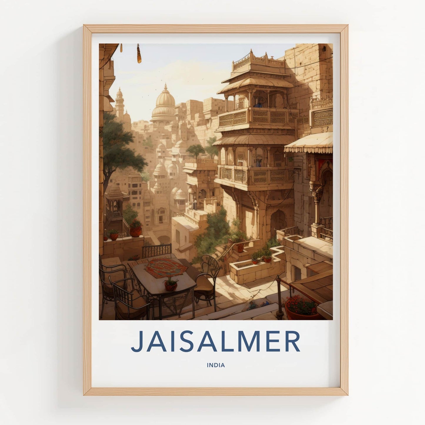 Jaisalmer Poster - India Travel Art - Rajasthan Ancient City View Home Decor