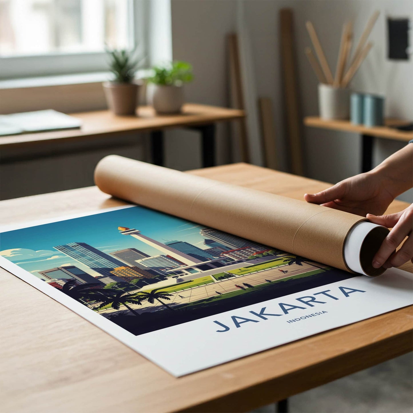 Jakarta Poster - Indonesia Art Print - Monument City Sky Gift