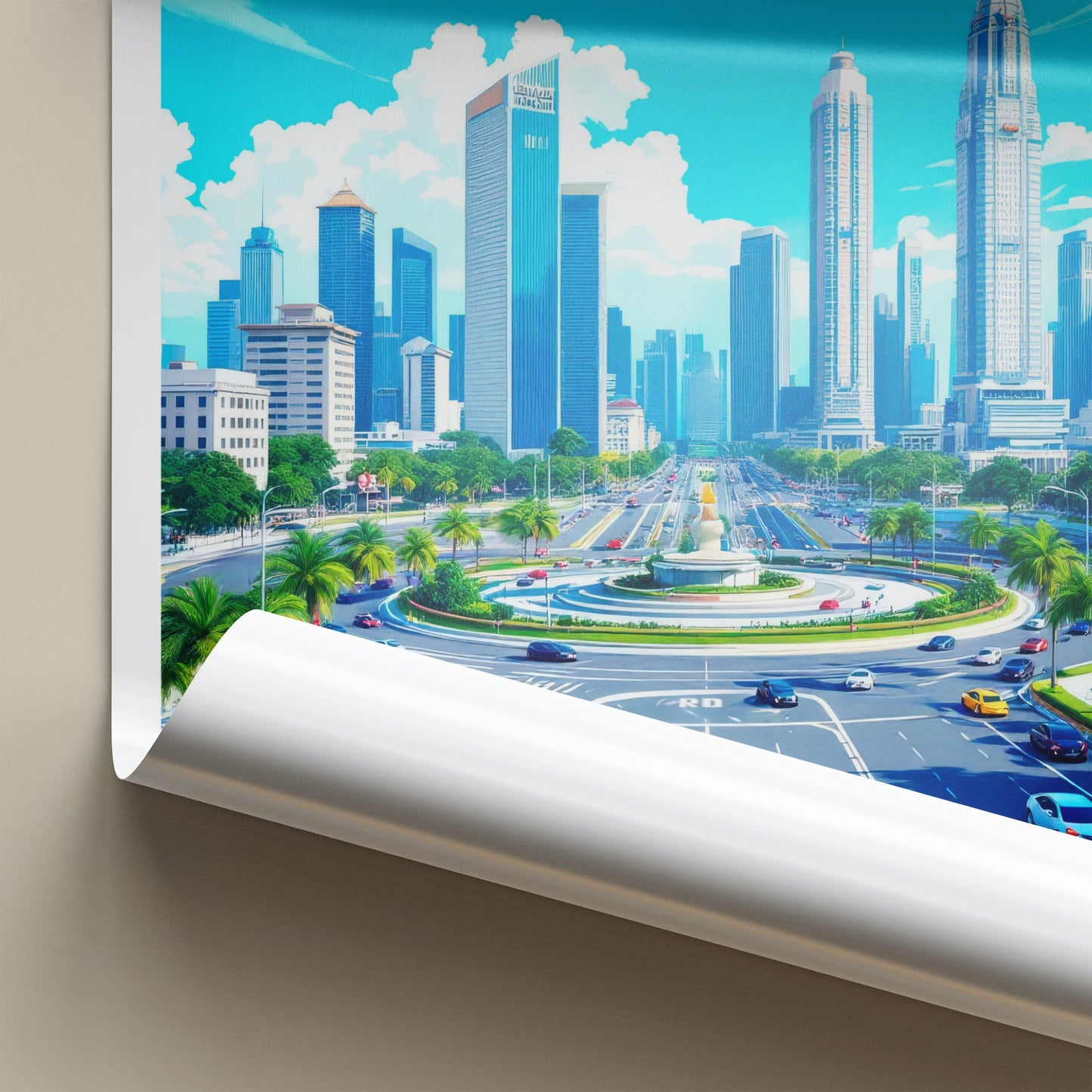 Jakarta Poster - Indonesia Travel Art - Bustling Urban Panorama Home Decor