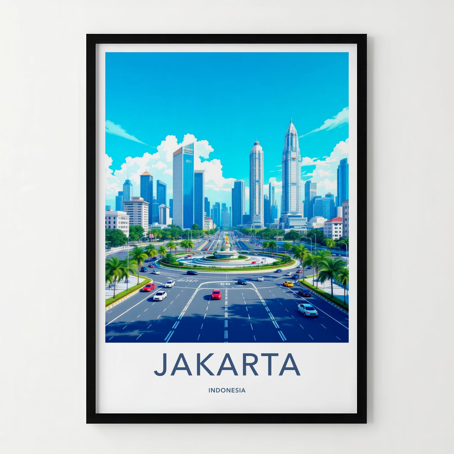 Jakarta Poster - Indonesia Travel Art - Bustling Urban Panorama Home Decor