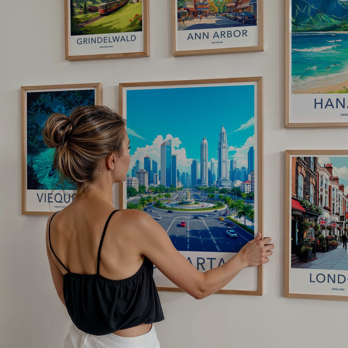 Jakarta Poster - Indonesia Travel Art - Bustling Urban Panorama Home Decor