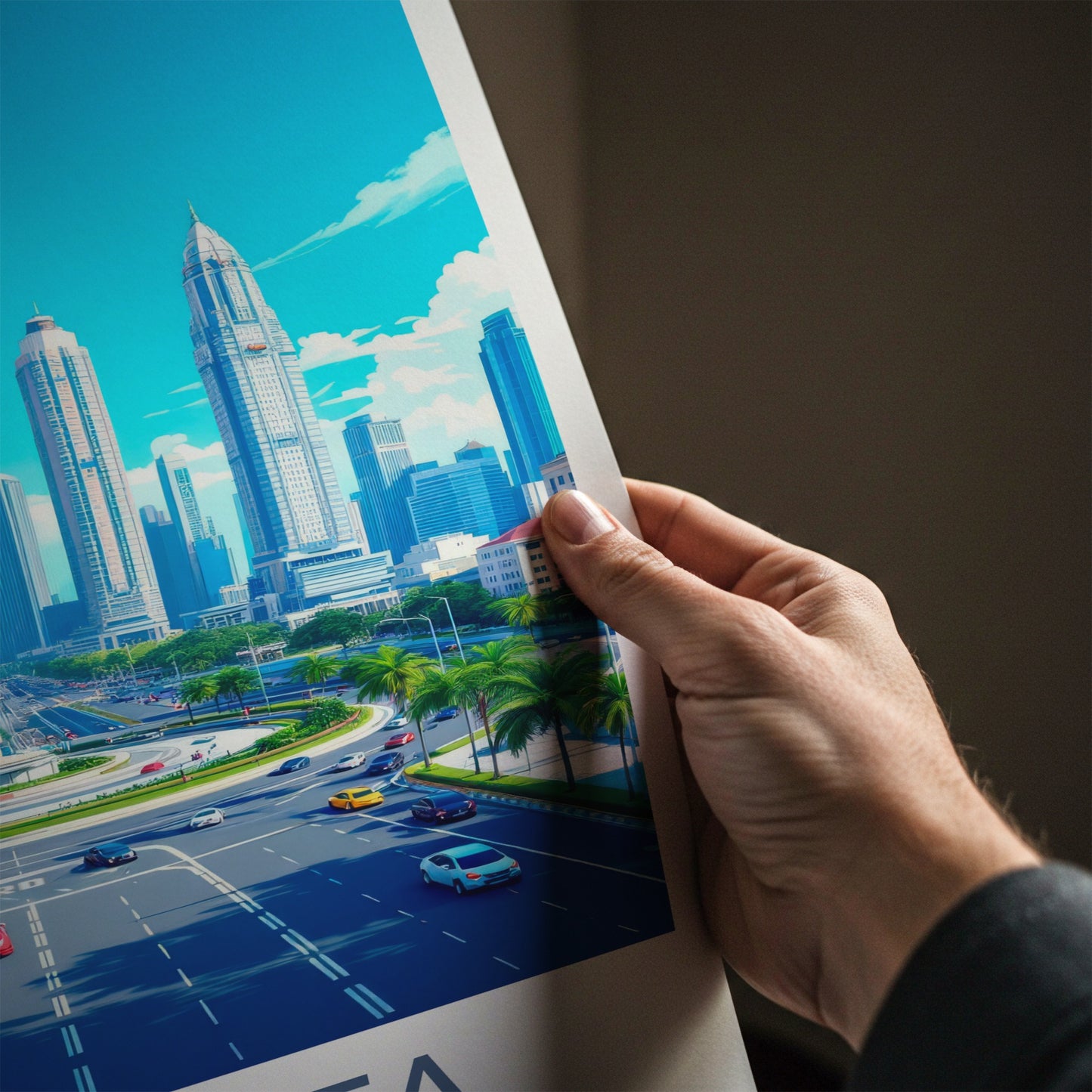Jakarta Poster - Indonesia Travel Art - Bustling Urban Panorama Home Decor