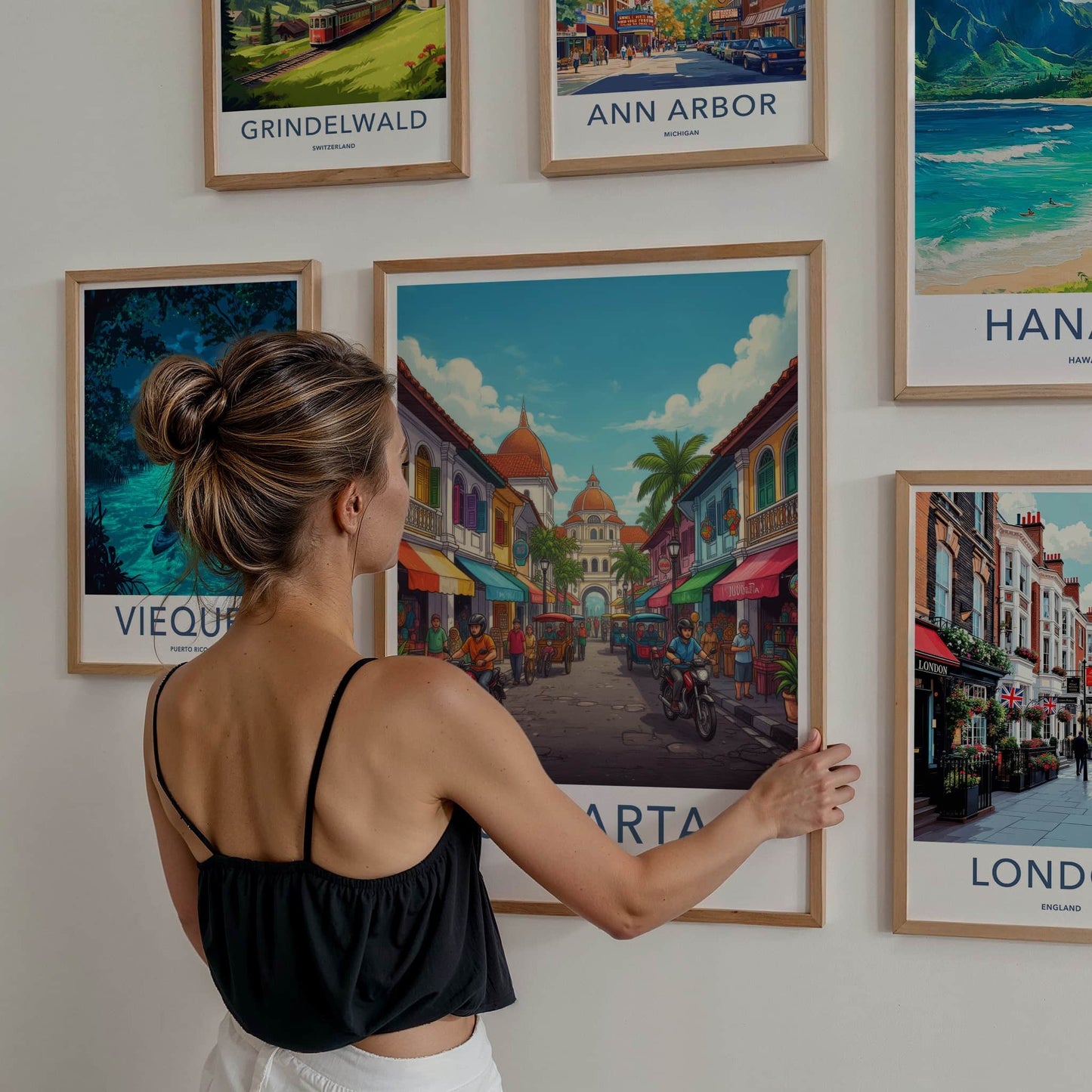 Jakarta Poster - Indonesia Travel Art - Colorful City Street Home Decor