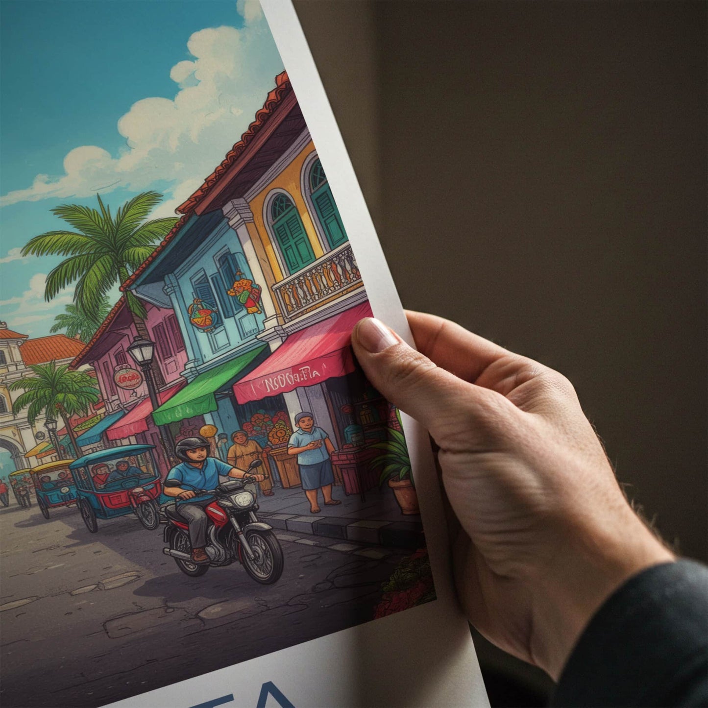 Jakarta Poster - Indonesia Travel Art - Colorful City Street Home Decor