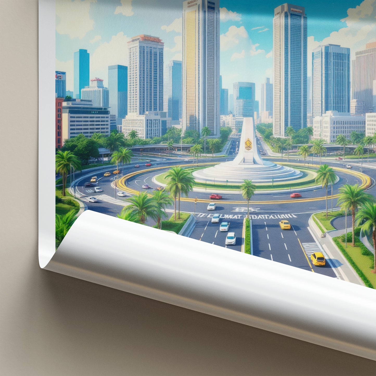 Jakarta Poster - Indonesia Travel Art - Urban Skyscraper Road Home Decor
