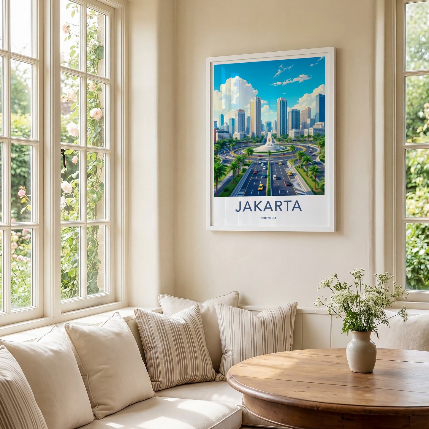 Jakarta Poster - Indonesia Travel Art - Urban Skyscraper Road Home Decor
