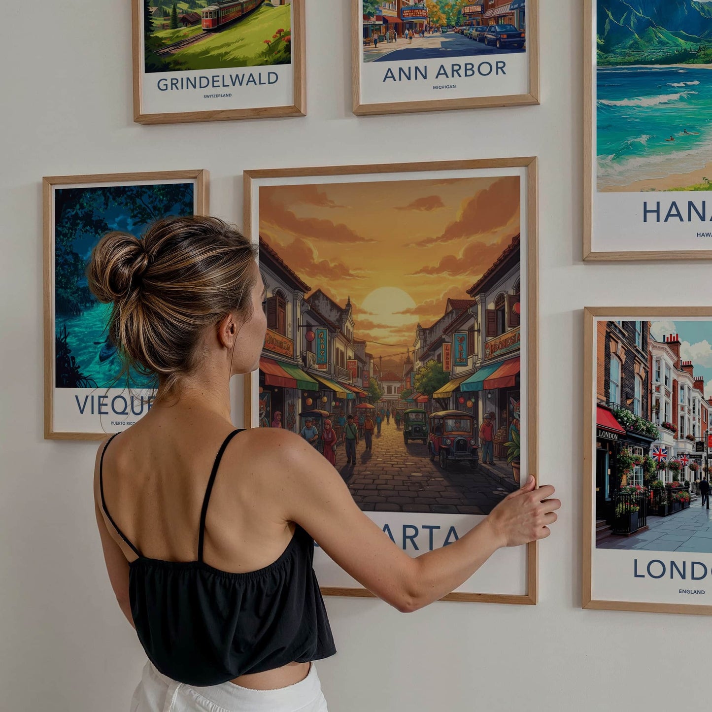Jakarta Poster - Indonesia Travel Art - Vibrant Street Scene Home Decor