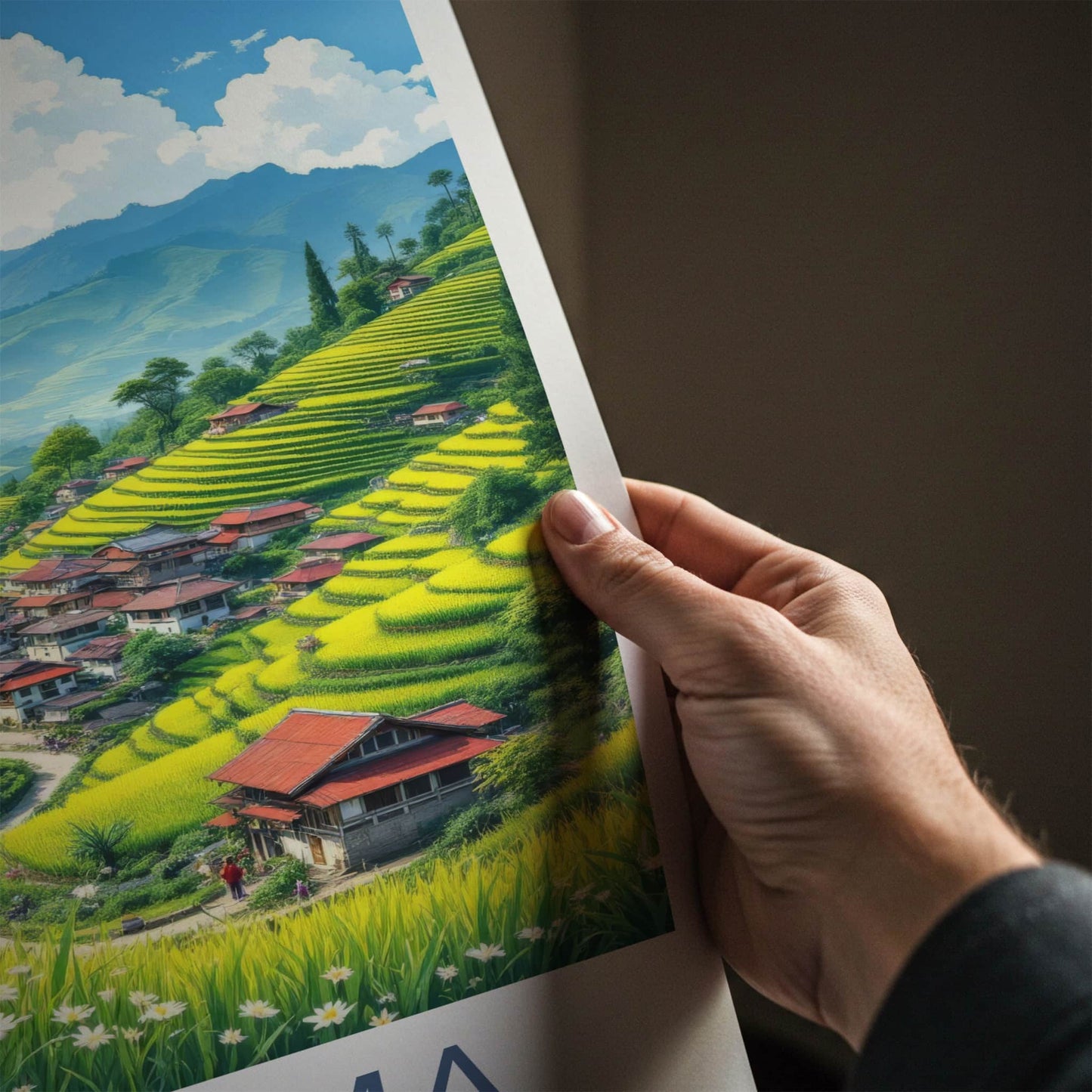 Jakhama Poster - India Art Print - Nagaland Terraced Rice Fields Gallery Art