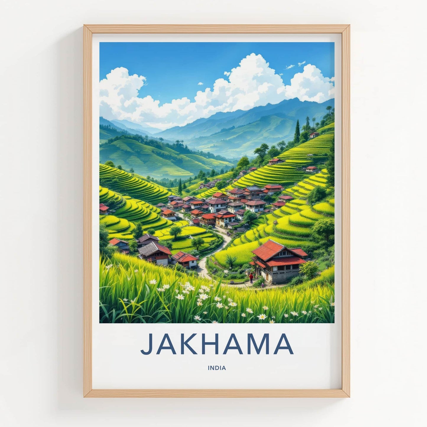 Jakhama Poster - India Art Print - Nagaland Terraced Rice Fields Gallery Art