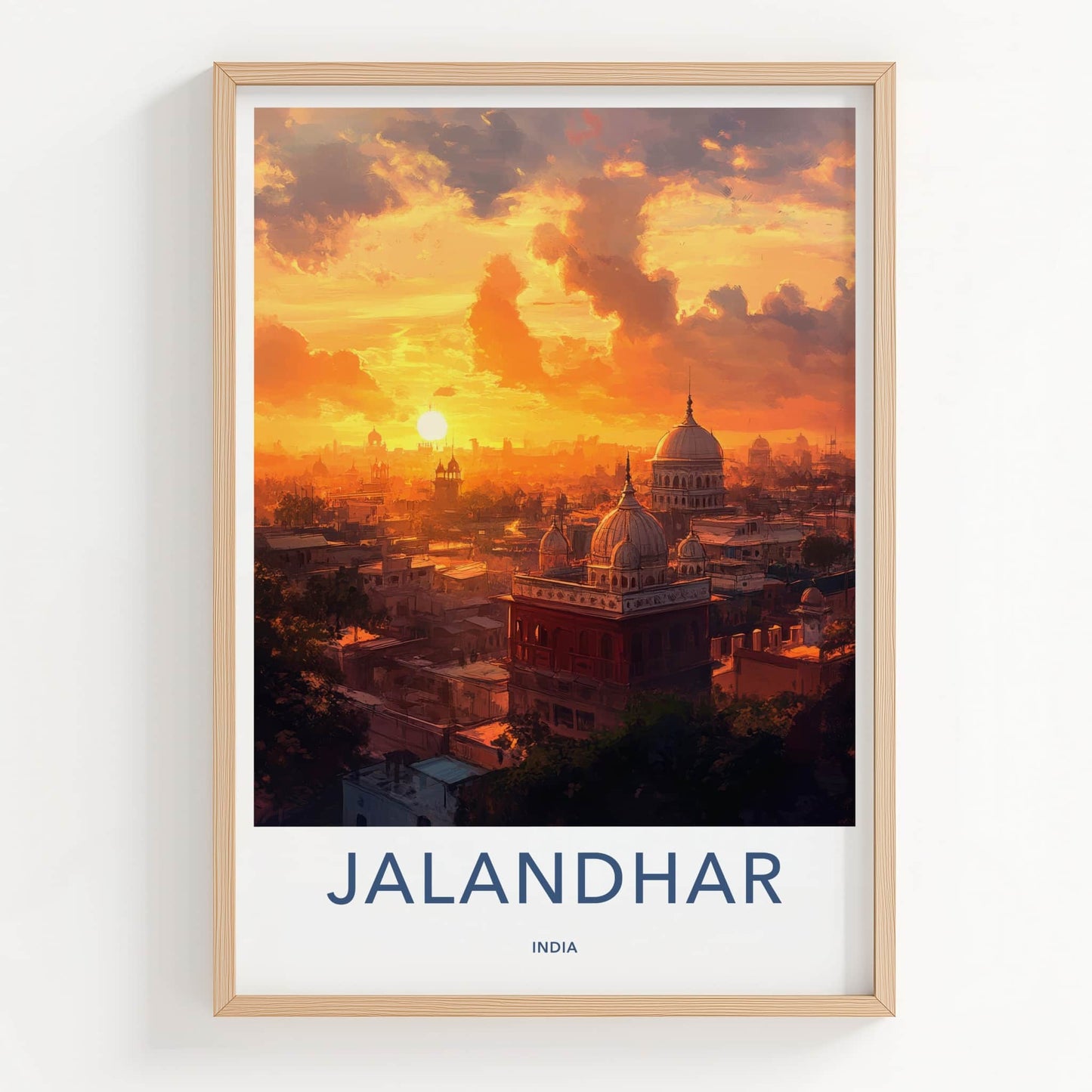 Jalandhar Poster - India Art Print - Punjab City Sunset Glow Wall Decor