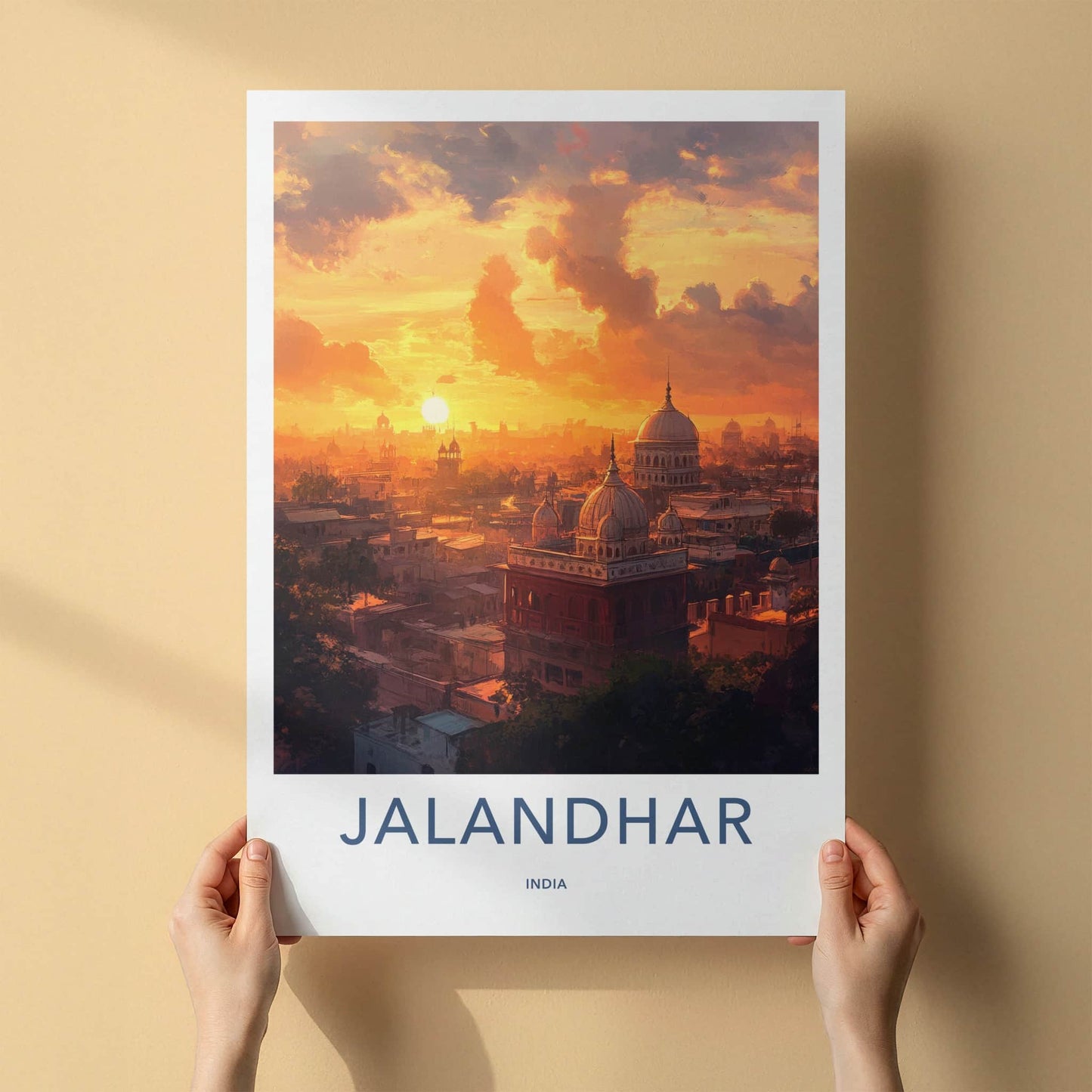 Jalandhar Poster - India Art Print - Punjab City Sunset Glow Wall Decor