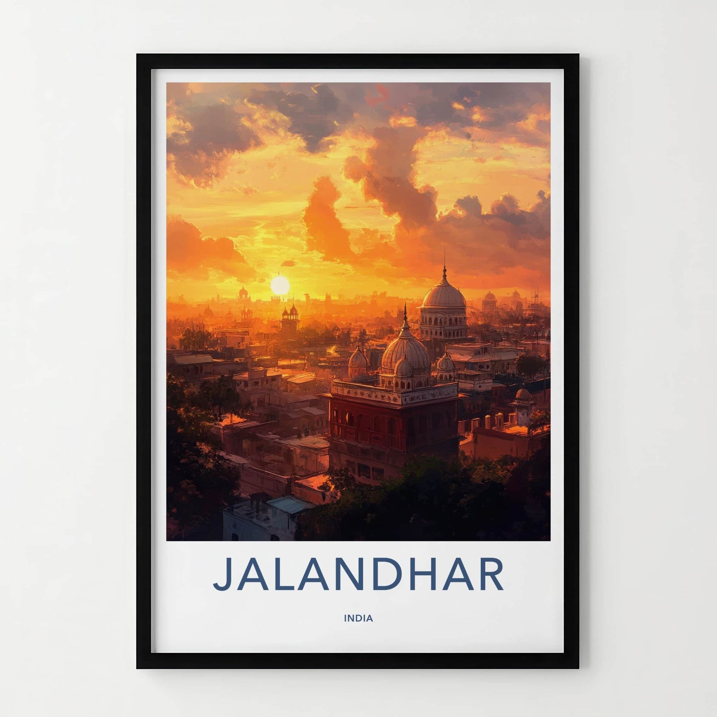 Jalandhar Poster - India Art Print - Punjab City Sunset Glow Wall Decor
