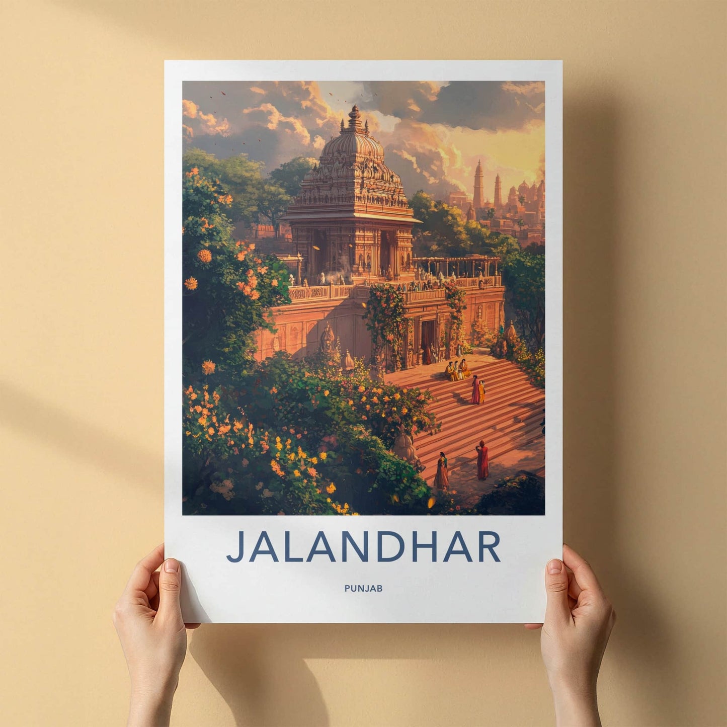 Jalandhar Poster - India Travel Art - Punjab Temple Vista Home Decor