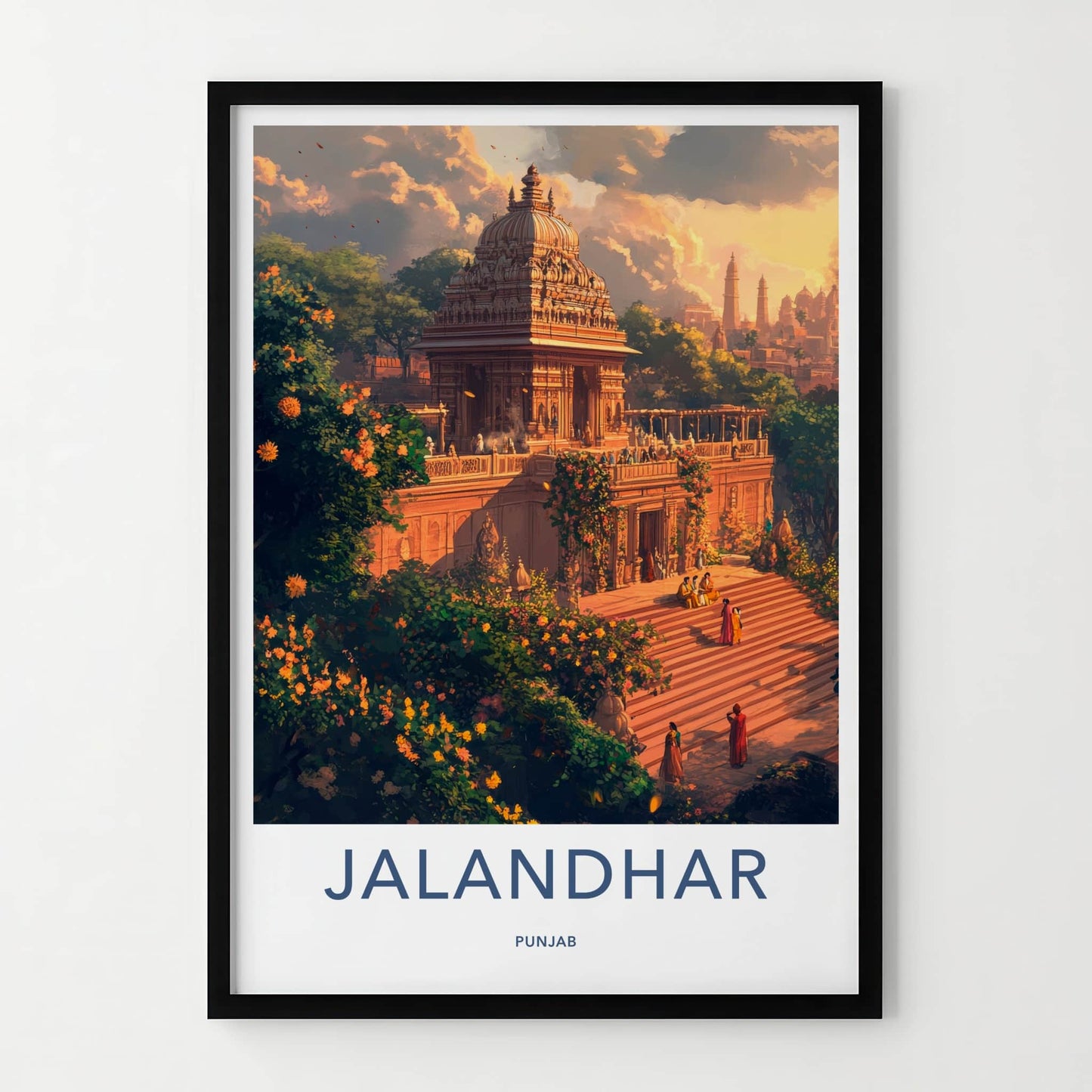 Jalandhar Poster - India Travel Art - Punjab Temple Vista Home Decor