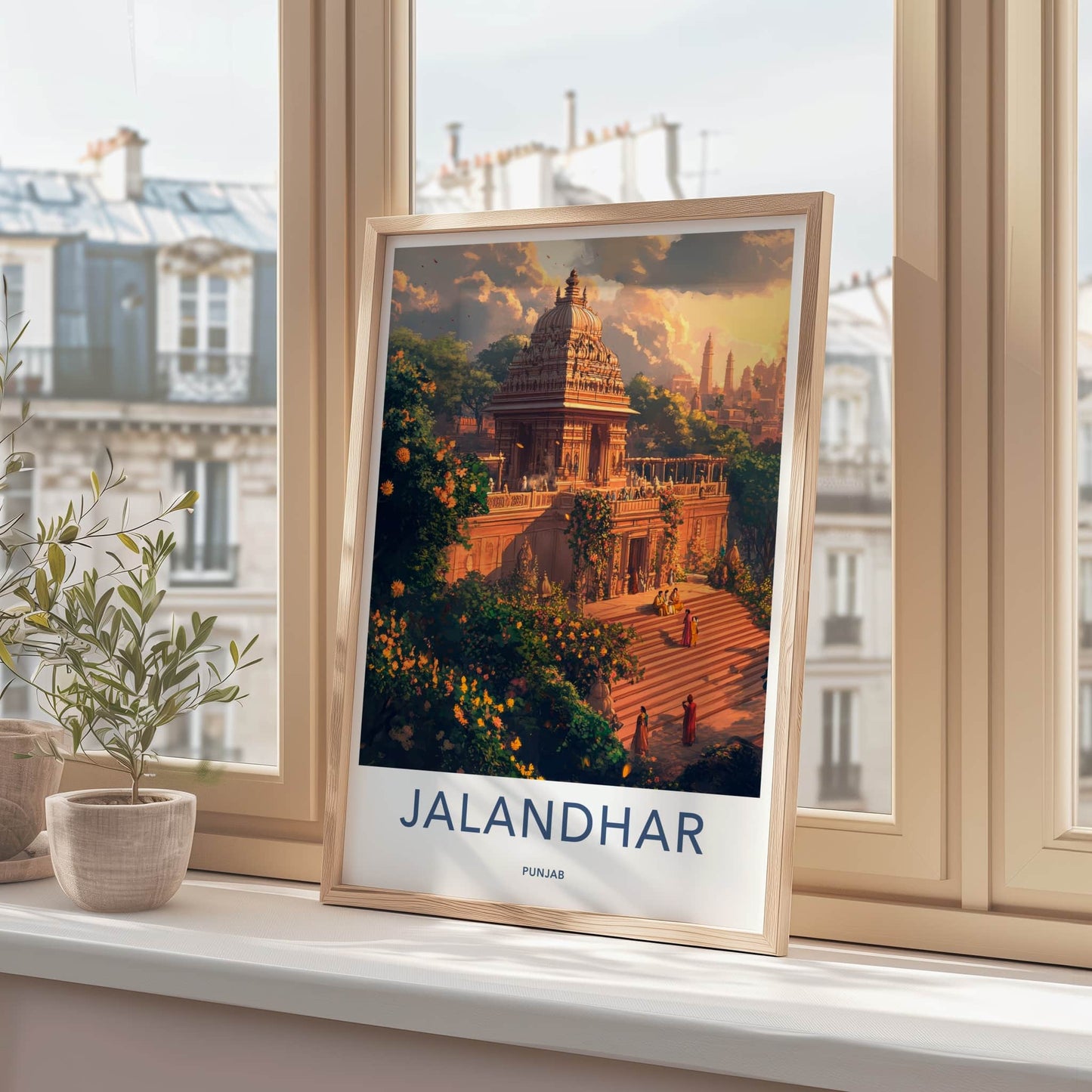 Jalandhar Poster - India Travel Art - Punjab Temple Vista Home Decor