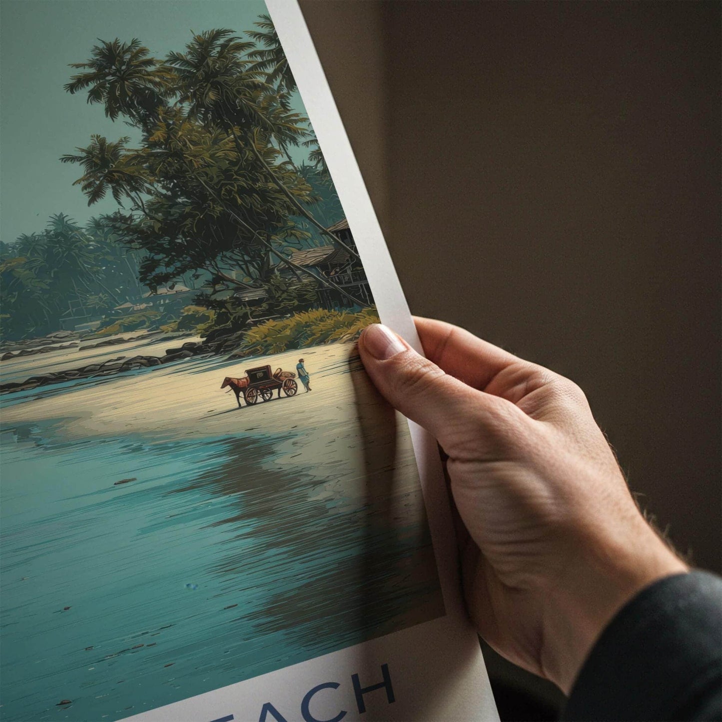 Jampore Beach Poster - India Travel Art - Daman Tropical Beach Scene Home Decor