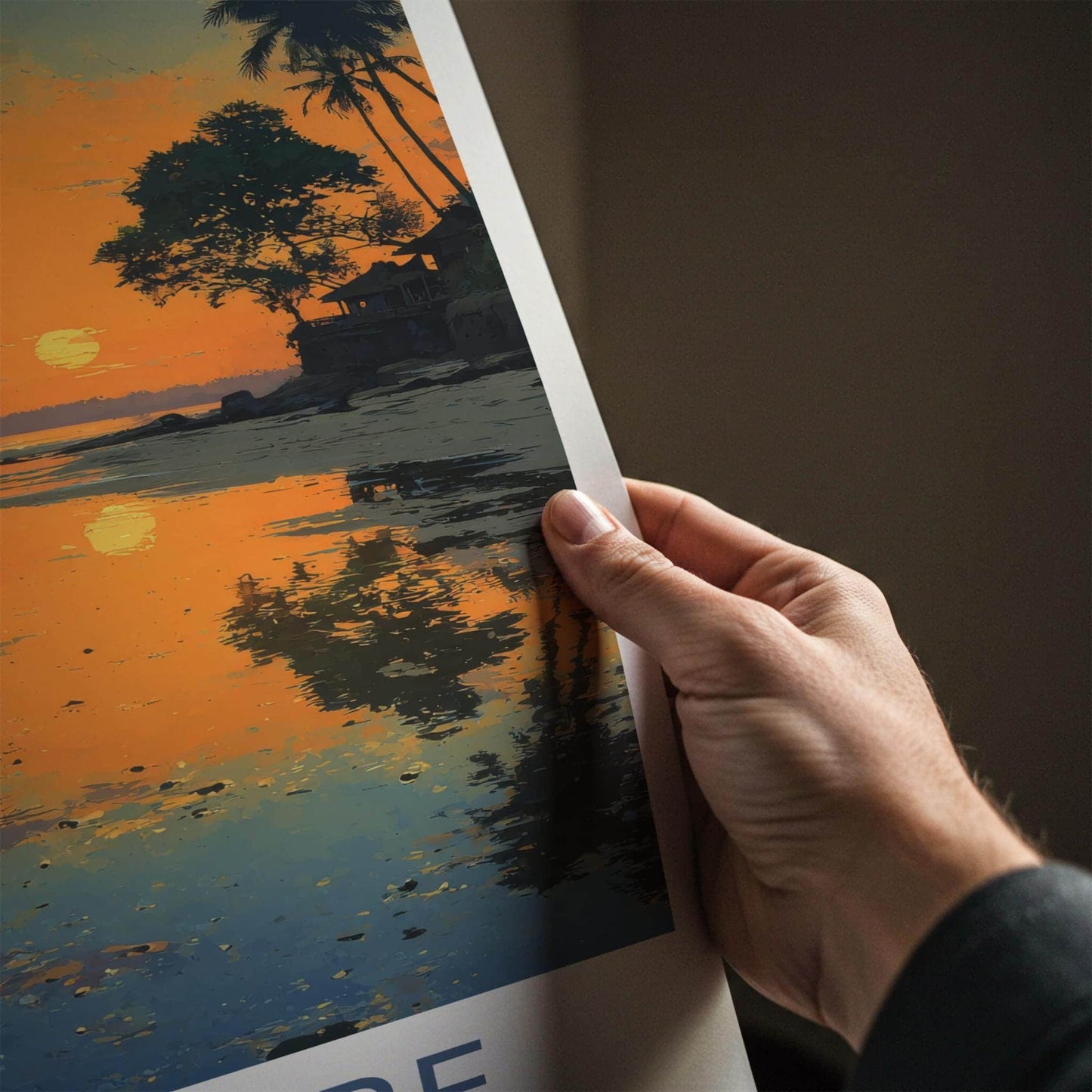 Jampore Poster - India Fine Art - Daman Diu Sunset Beach Walk Gift