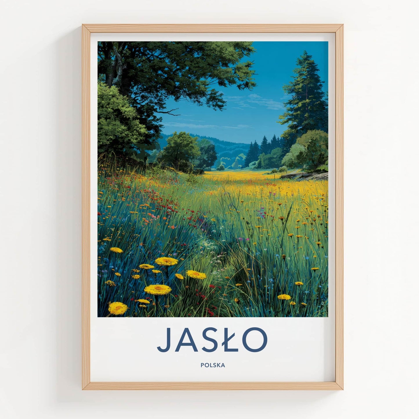 Jaslo Poster - Poland Framed Art - Meadow Field Forest Gallery Art