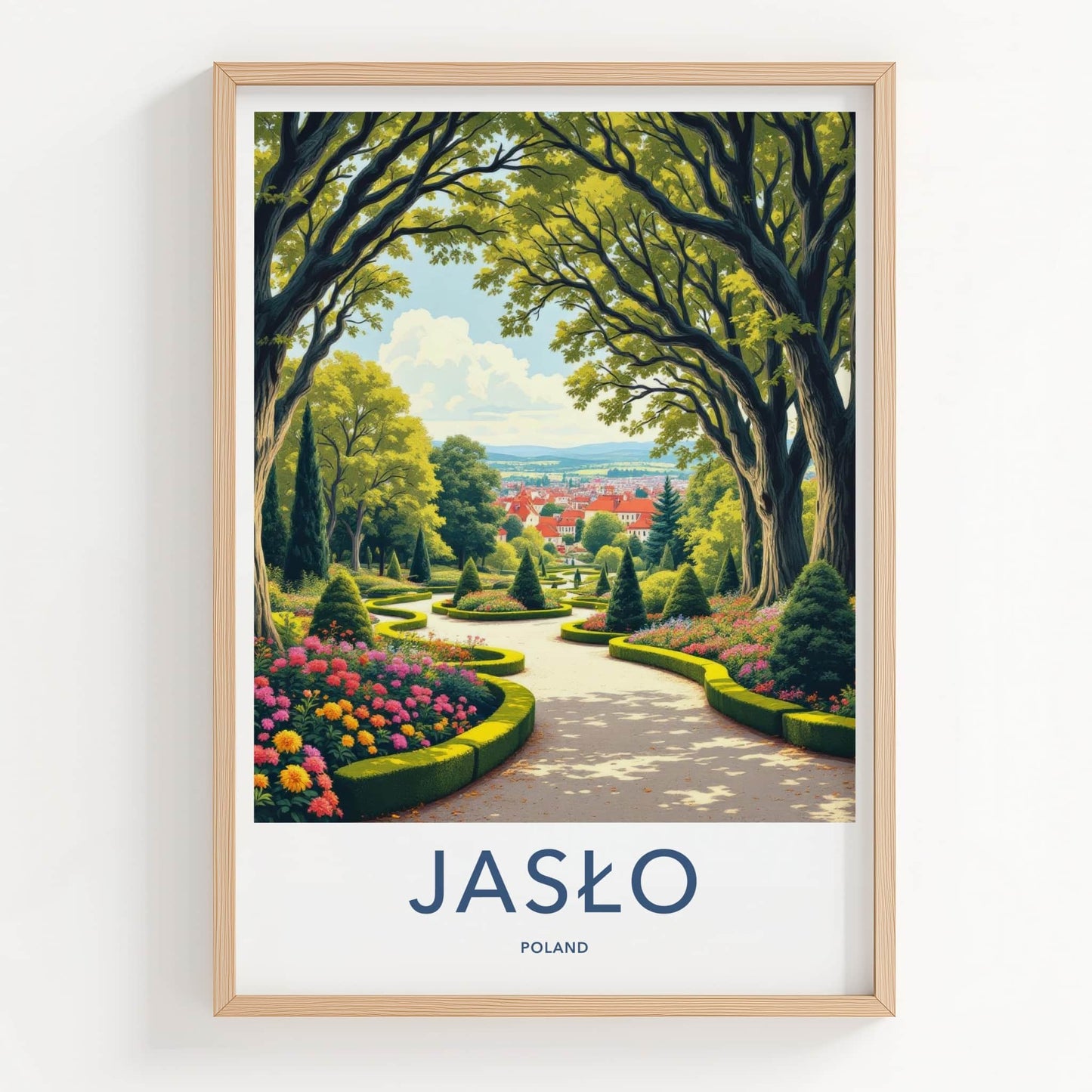 Jaslo Poster - Poland Framed Print - Historic European Town View Framed Decor