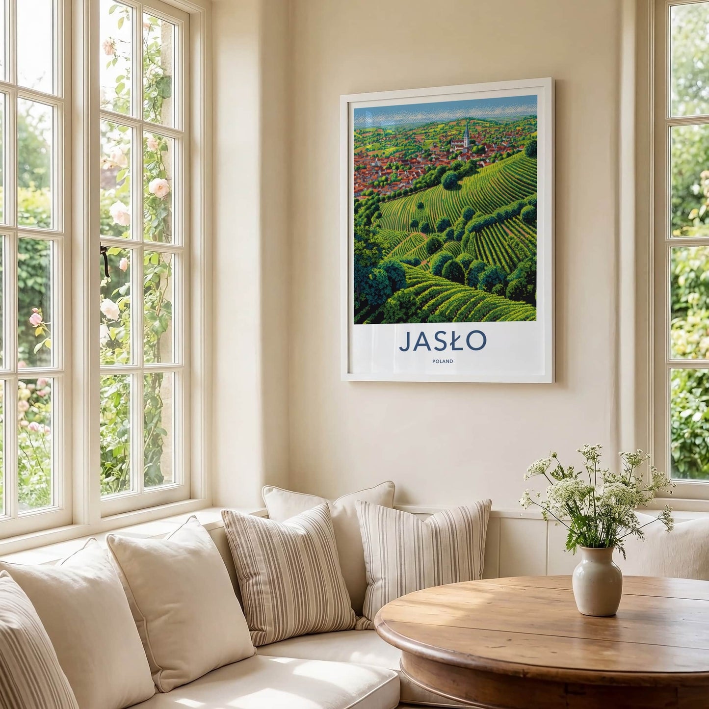 Jaslo Poster - Poland Framed Print - Picturesque Winery Village Framed Decor