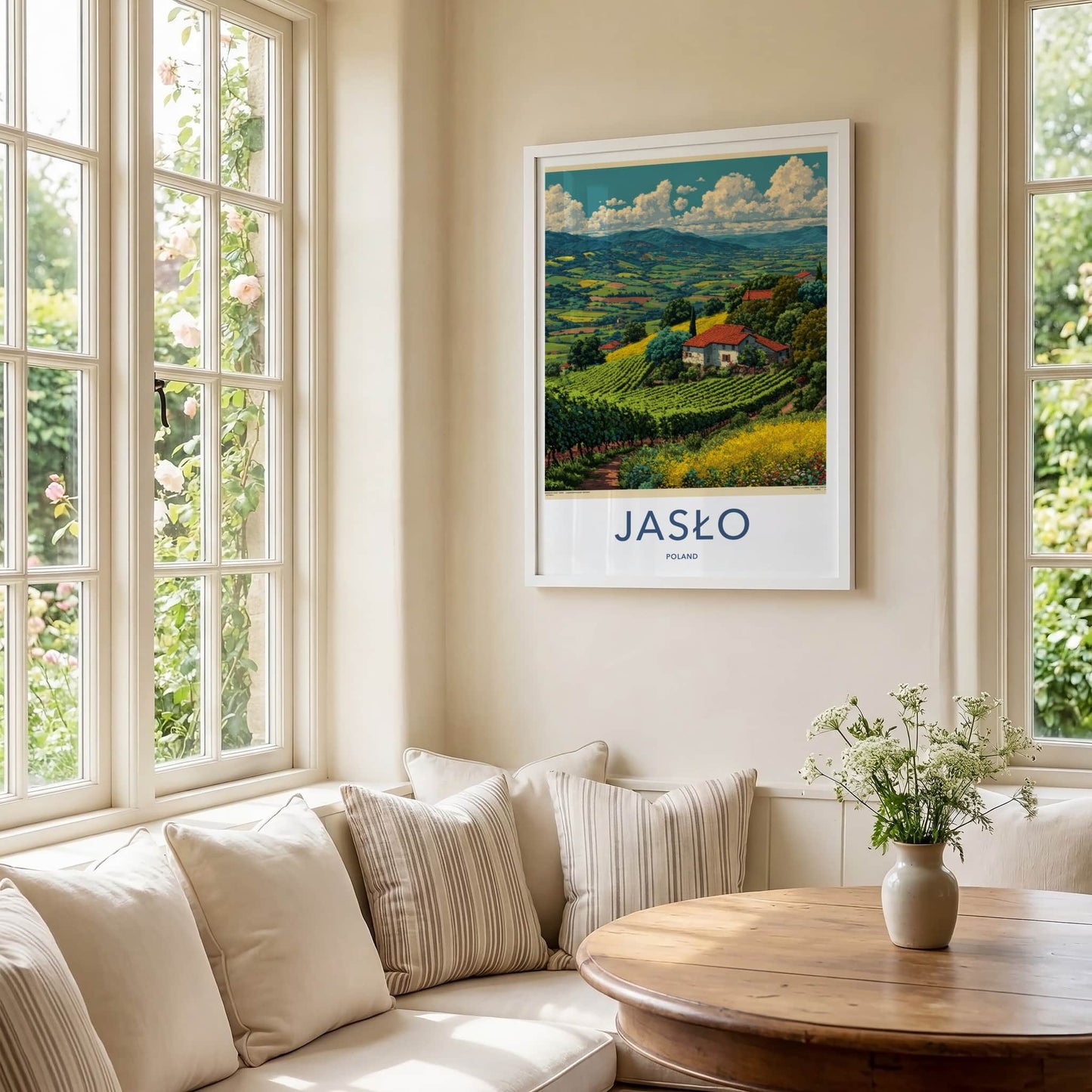 Jaslo Poster - Poland Travel Art - Lush Vineyard Landscape Home Decor
