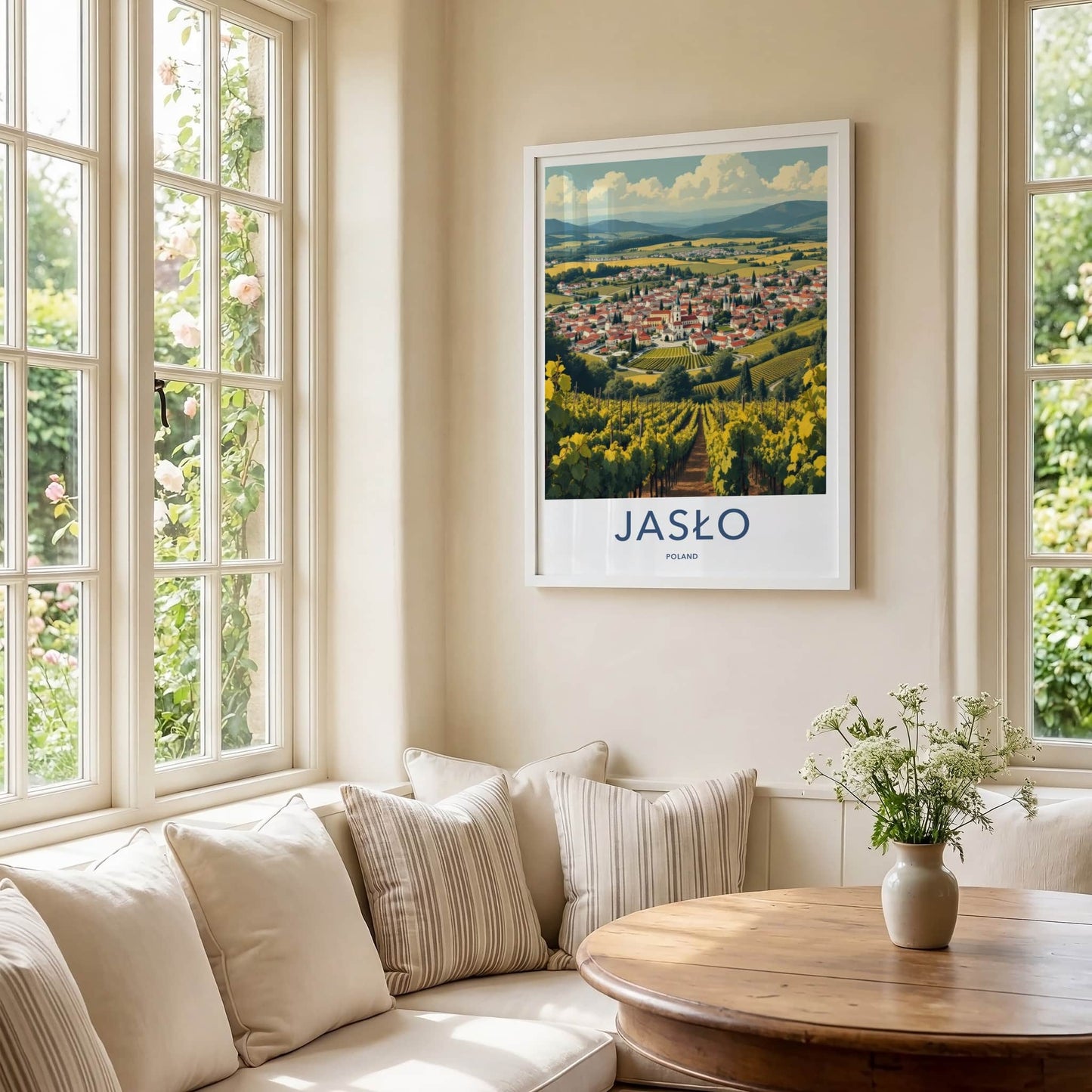 Jaslo Poster - Poland Travel Art - Rolling Hills Vineyards Home Decor