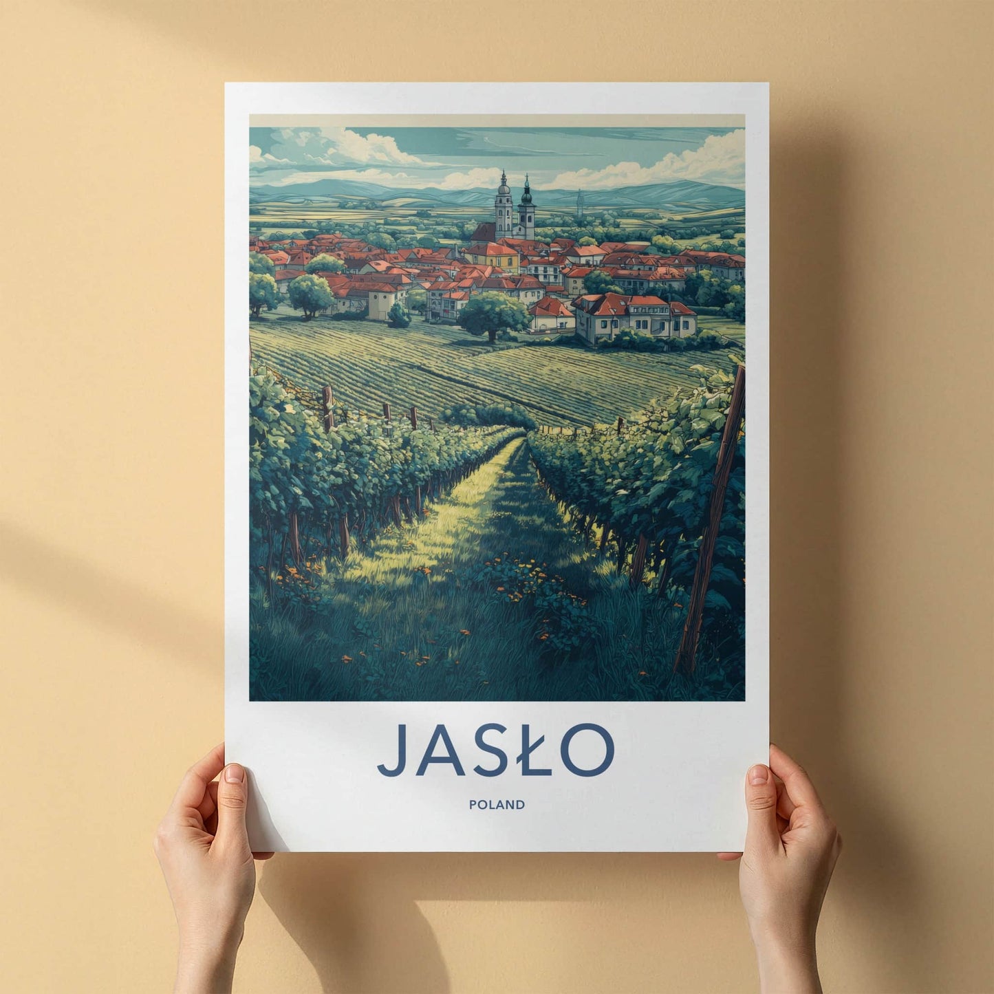 Jaslo Poster - Poland Travel Art - Vineyard Valley Town Home Decor
