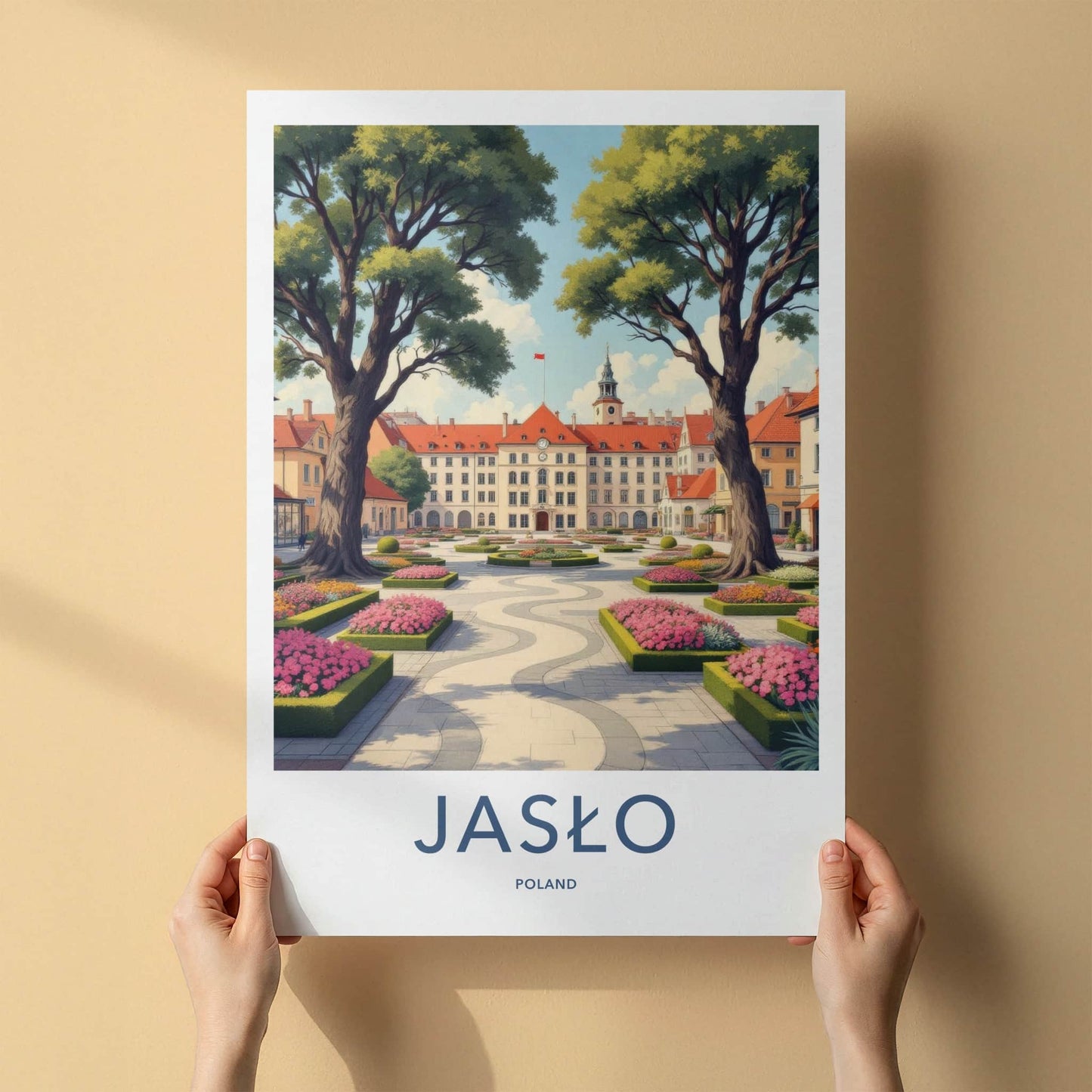 Jaslo Poster - Poland Travel Print - Grand Square Blossom Home Decor