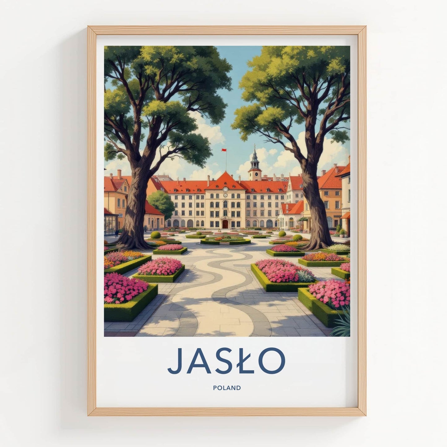 Jaslo Poster - Poland Travel Print - Grand Square Blossom Home Decor