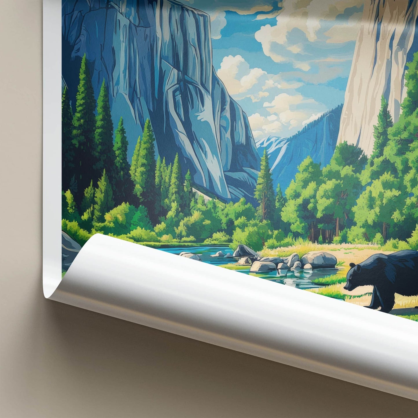 Jasper National Park Poster - Canada Travel Art - Wild River Bear Home Decor