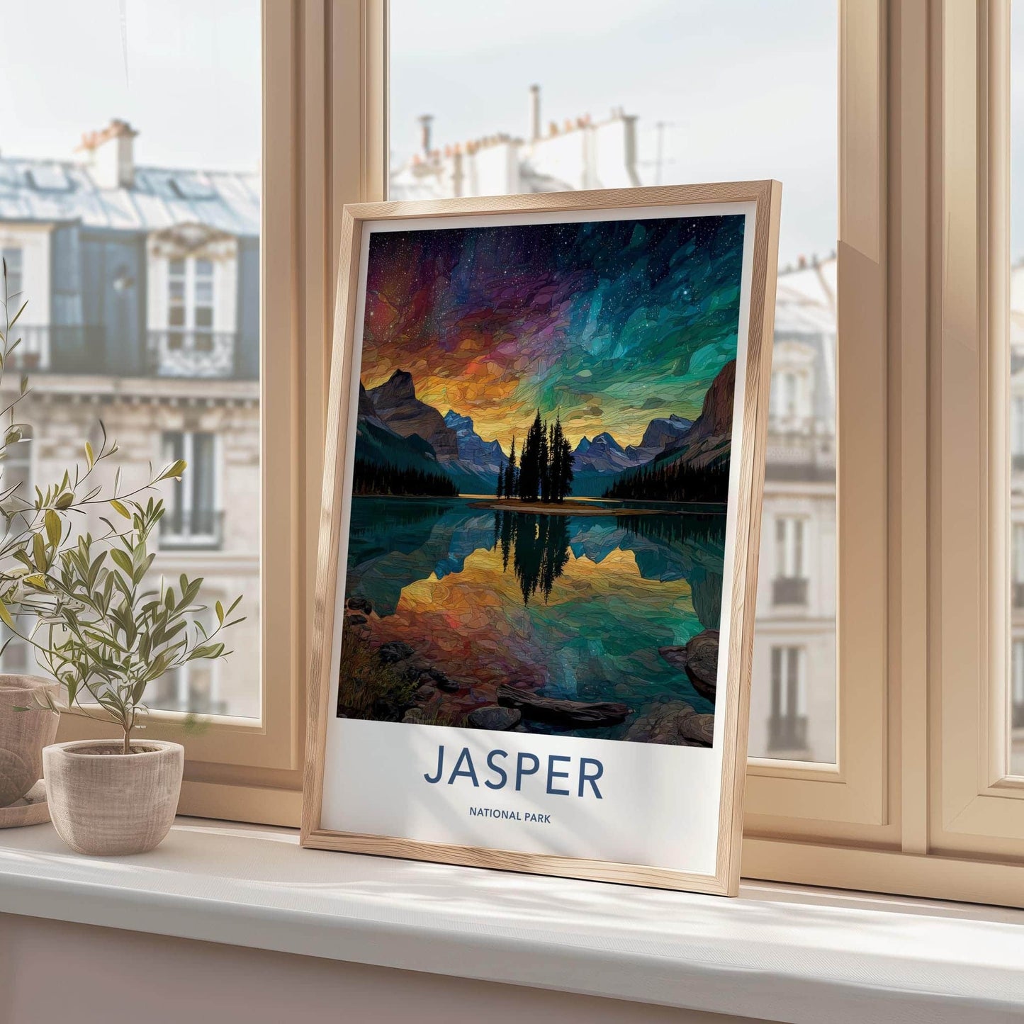 Jasper National Park Poster - Canada Wall Art - Vibrant Sky Reflection Home Decor