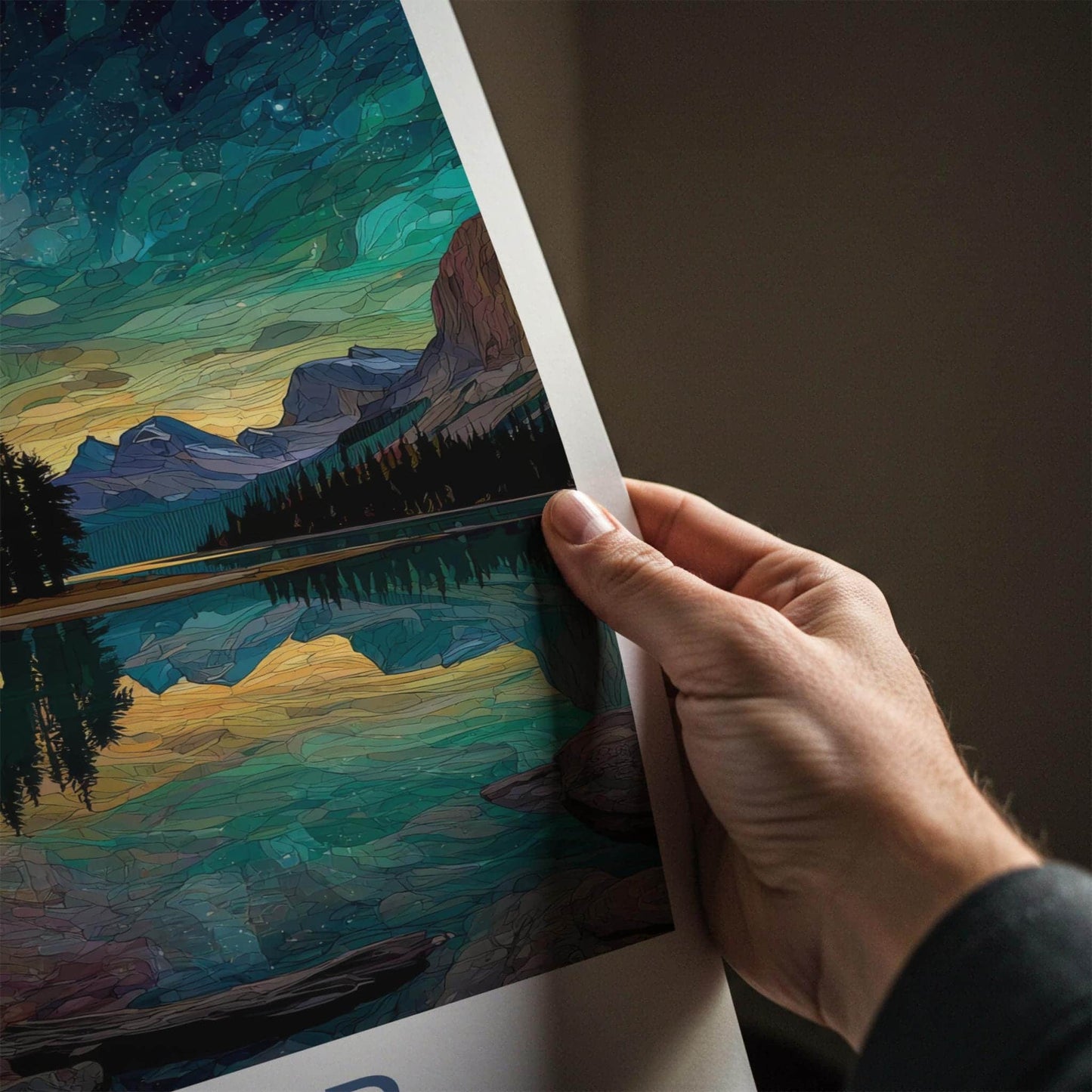 Jasper National Park Poster - Canada Wall Art - Vibrant Sky Reflection Home Decor