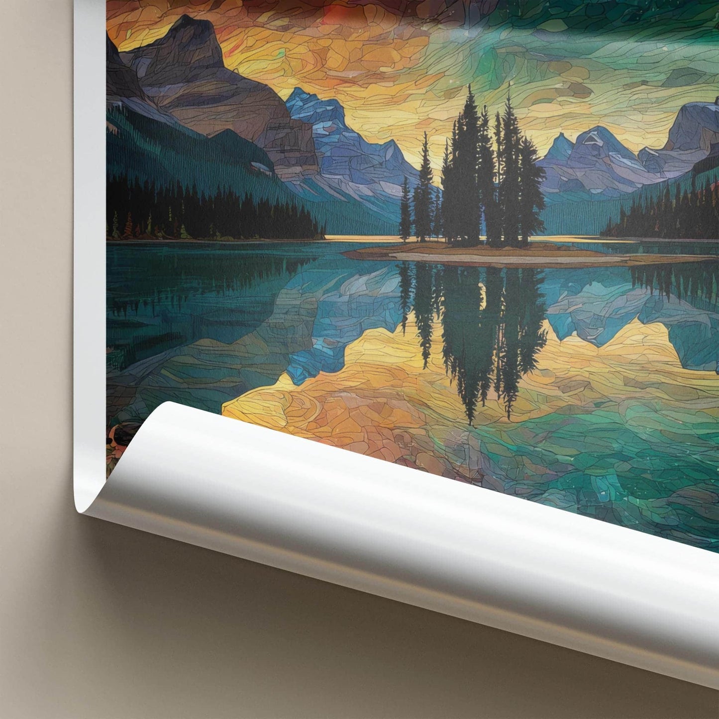Jasper National Park Poster - Canada Wall Art - Vibrant Sky Reflection Home Decor