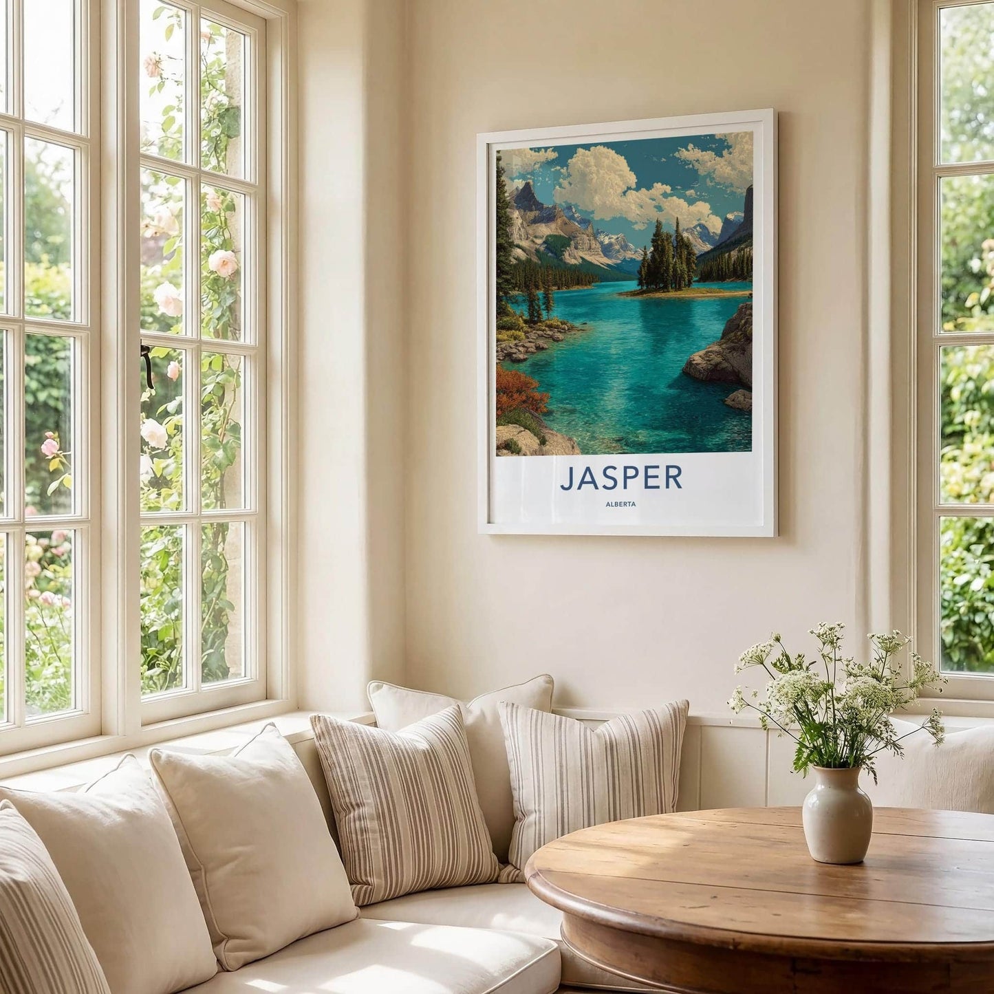 Jasper Poster - Canada Wall Art - Turquoise Lake Island Home Decor