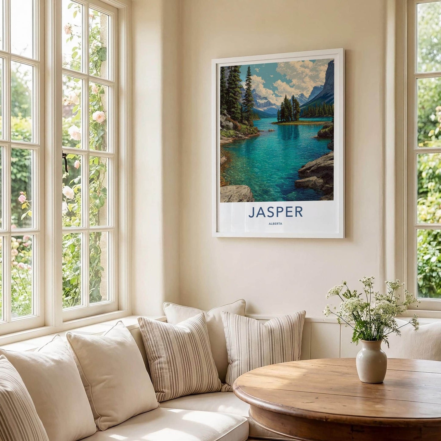 Jasper Poster - Canada Wall Art - Turquoise Lake Island Home Decor