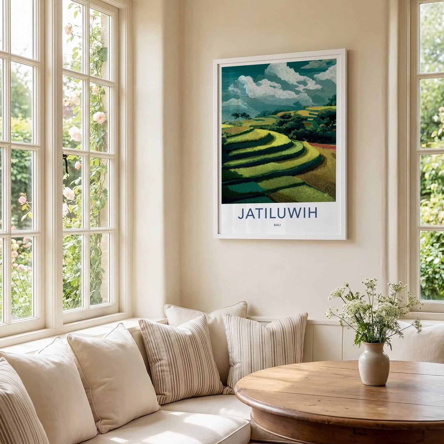Jatiluwih Poster - Indonesia Travel Art - Lush Green Terraces Wall Decor