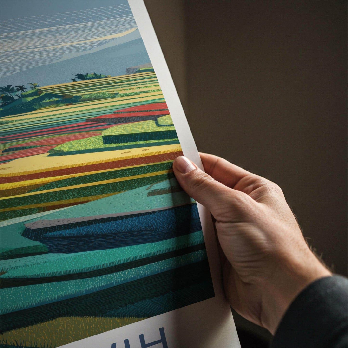 Jatiluwih Poster - Indonesia Travel Art - Terraced Rice Fields Home Decor